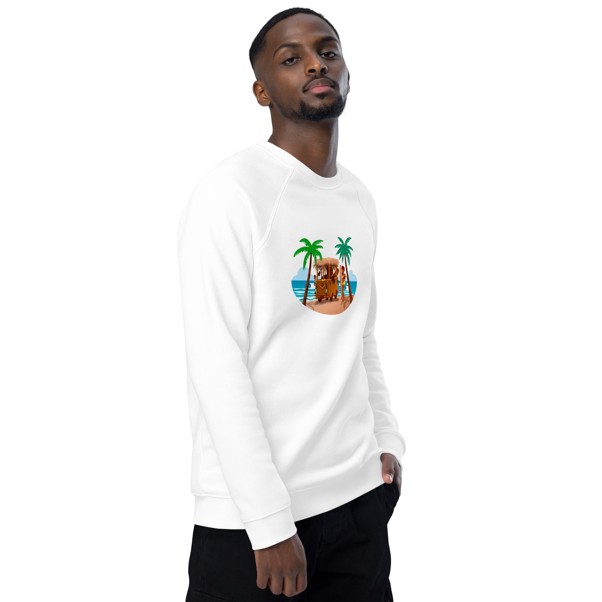 Unisex organic raglan sweatshirt Tiki Kombi