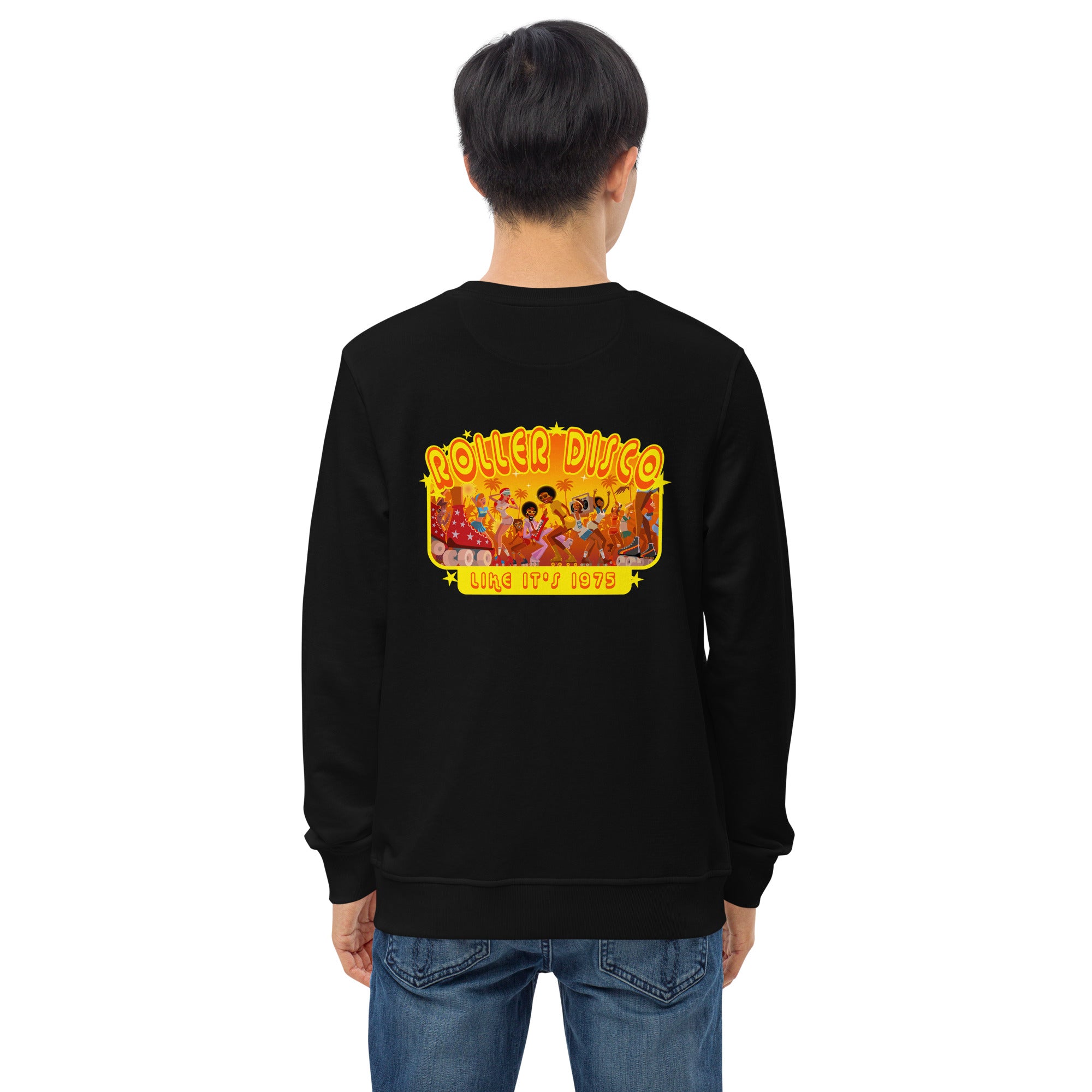 Sweat écologique unisexe Roller Disco 1975 (face & dos)
