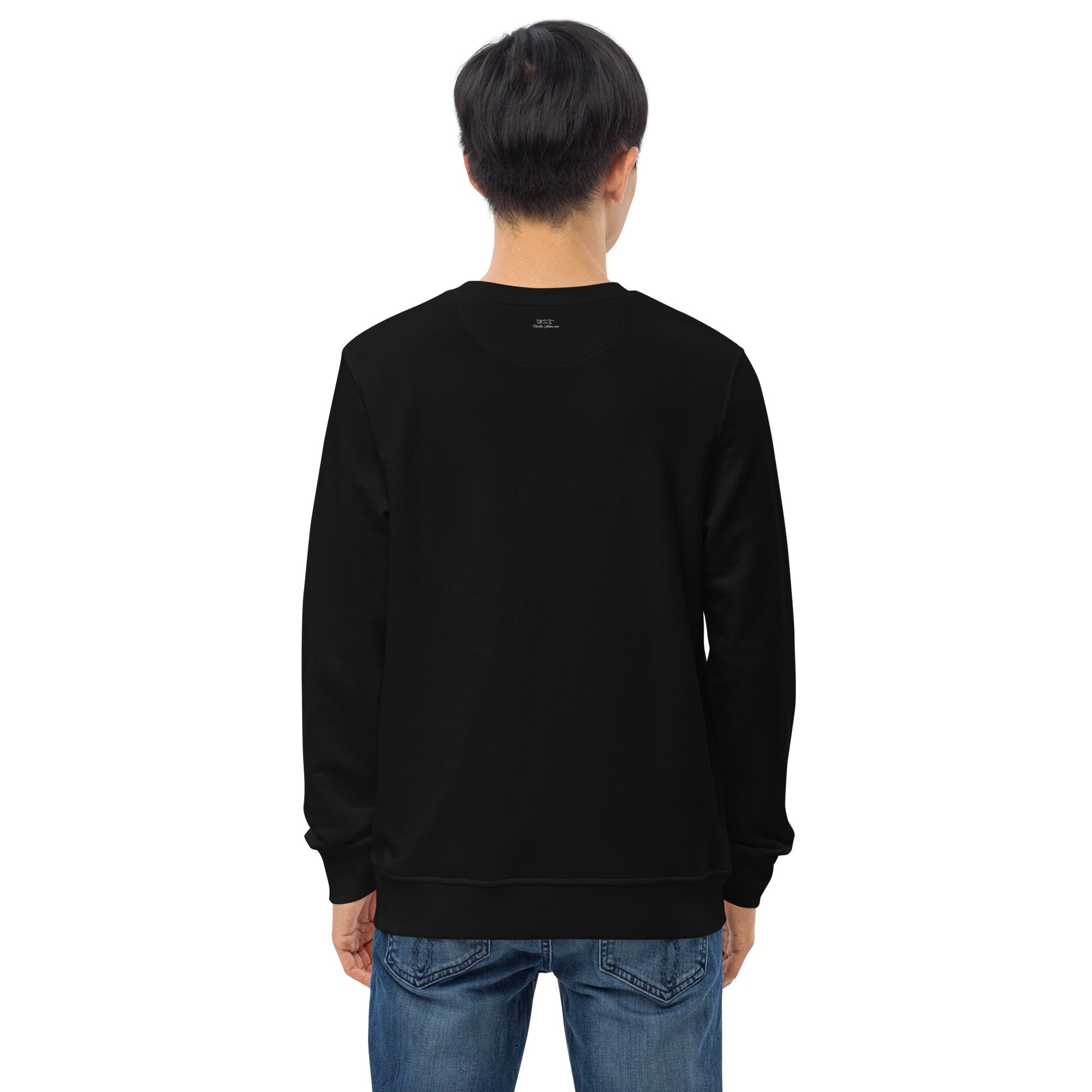 Unisex organic sweatshirt No Skiboots on Dancefloor light text