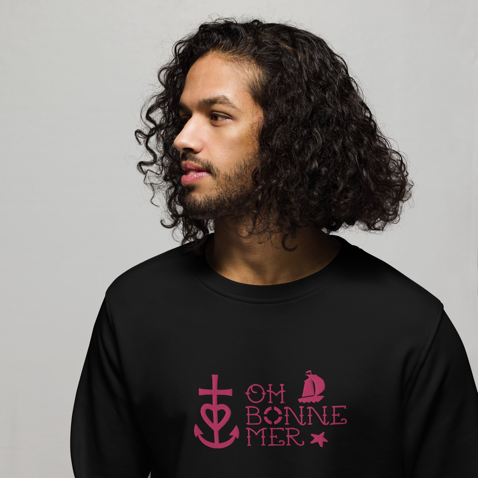 Sweat écologique unisexe Oh Bonne Mer 2 flamingo brodé