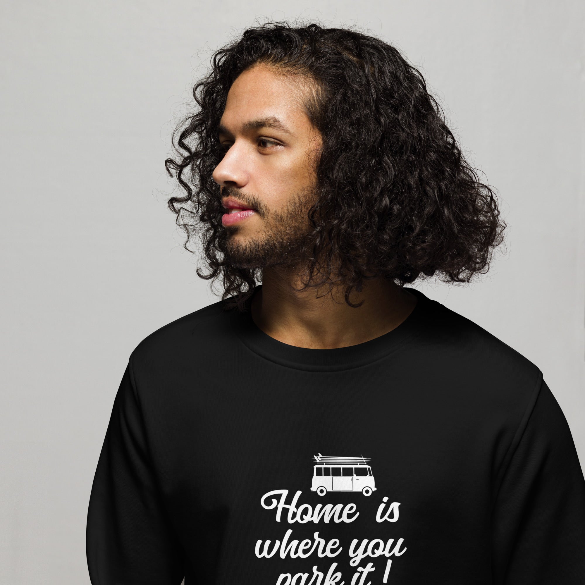 Sweat écologique unisexe White Surf Combi Home is where you park it