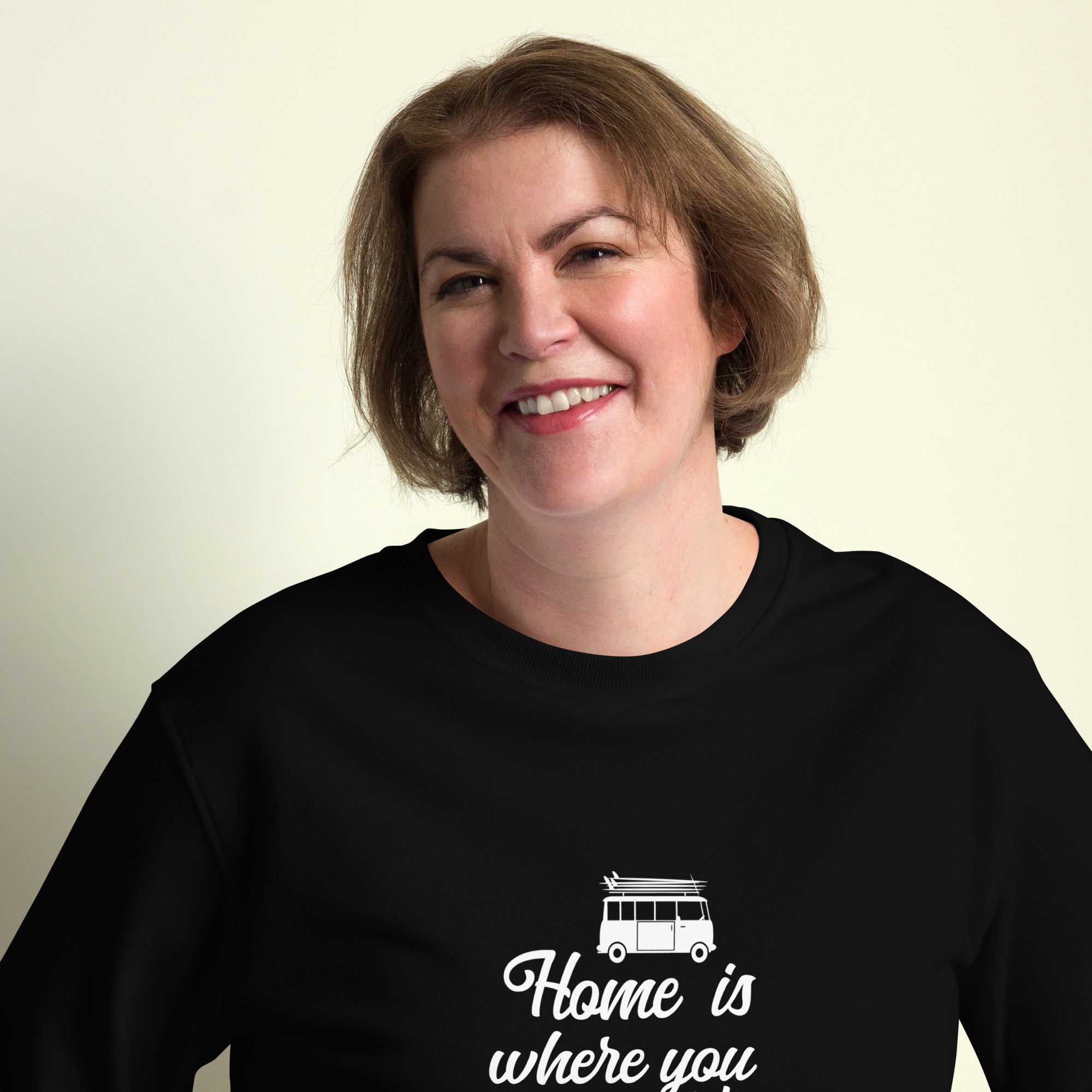 Sweat écologique unisexe White Surf Combi Home is where you park it