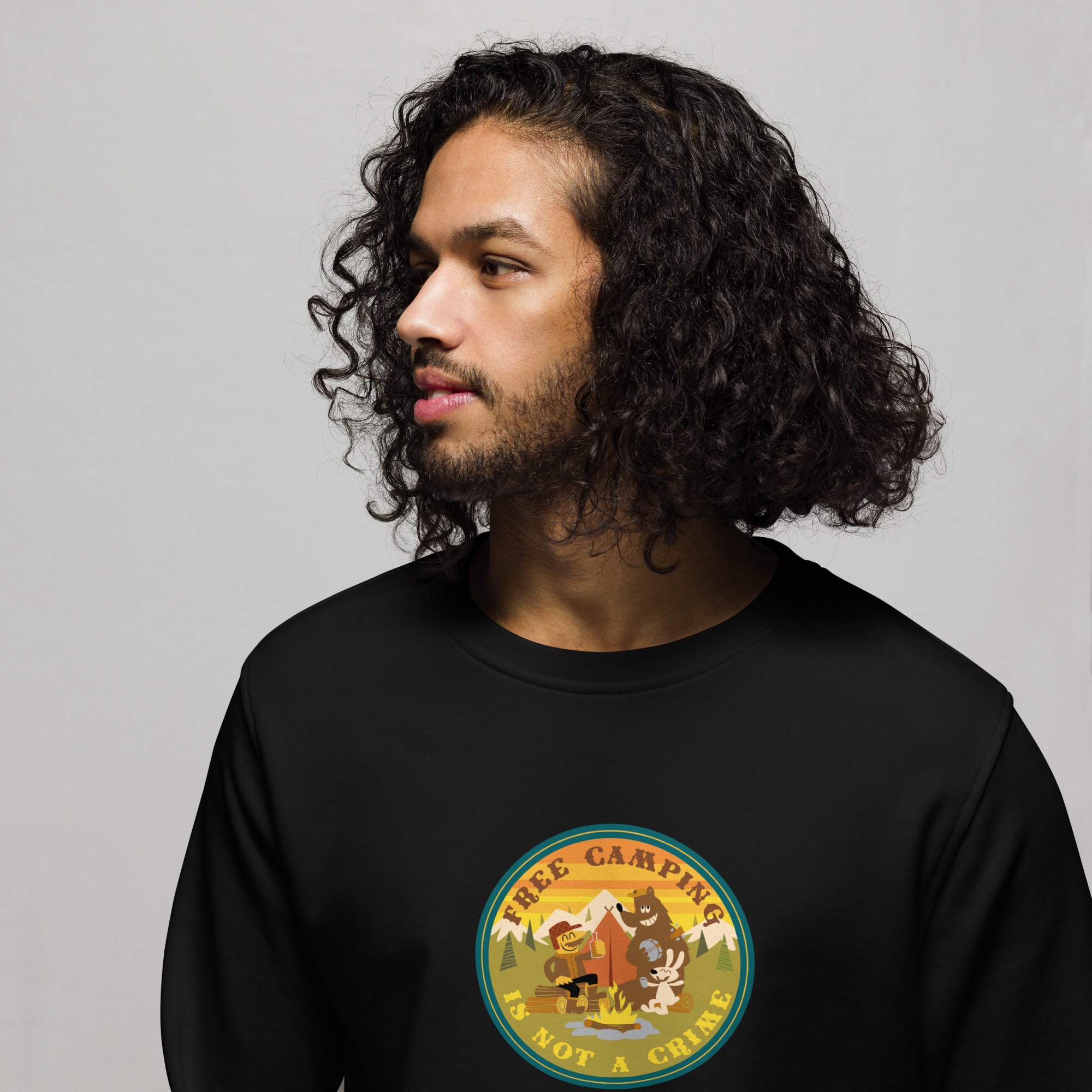 Unisex organic sweatshirt Free camping is not a crime