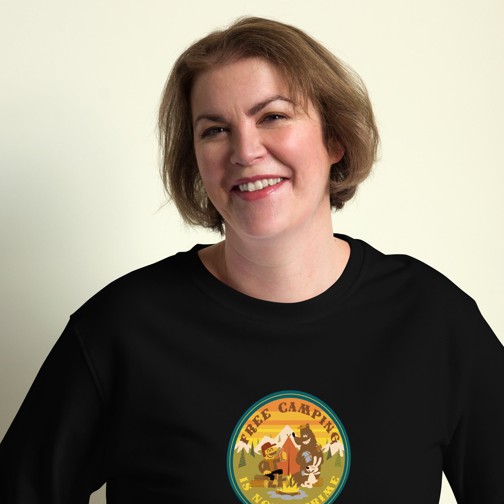 Unisex organic sweatshirt Free camping is not a crime
