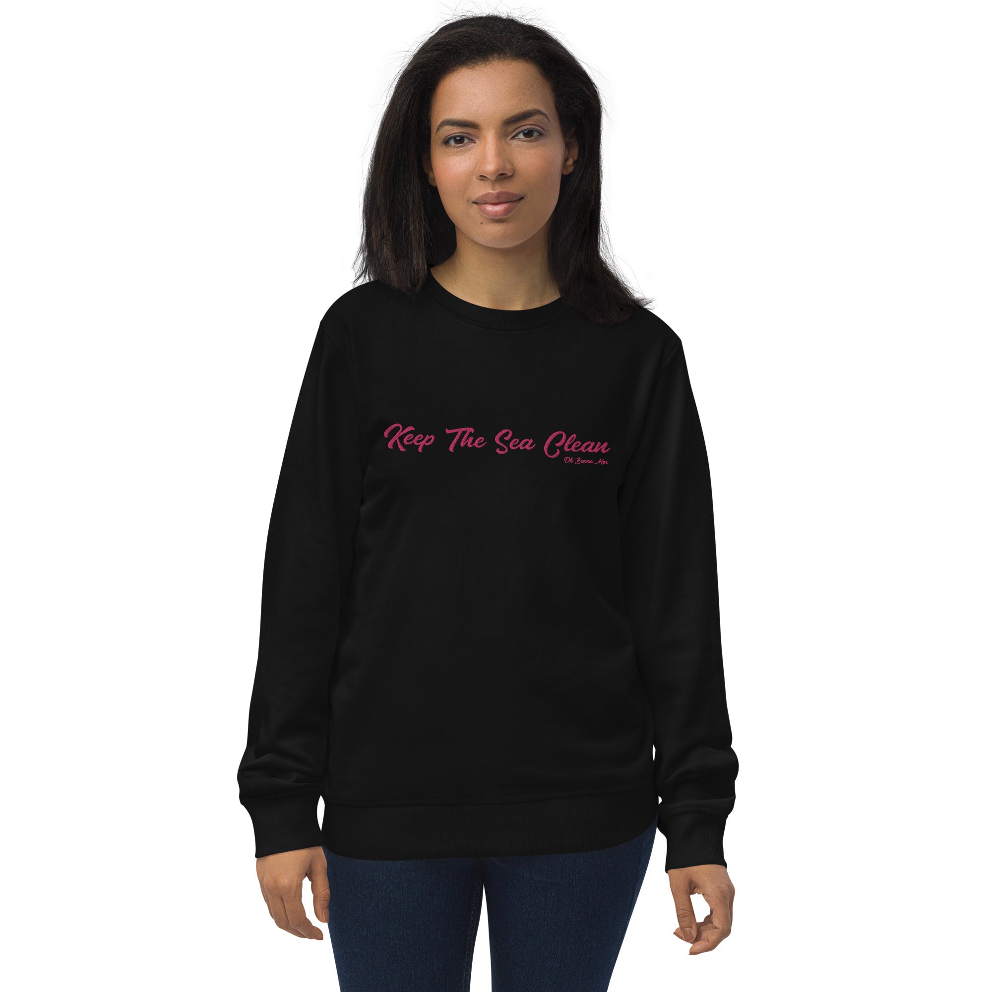 Sweat écologique unisexe Keep The Sea Clean grand motif flamingo brodé
