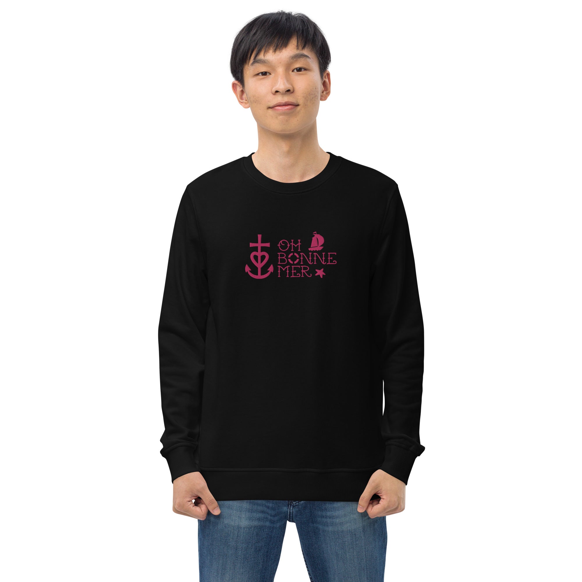 Sweat écologique unisexe Oh Bonne Mer 2 flamingo brodé