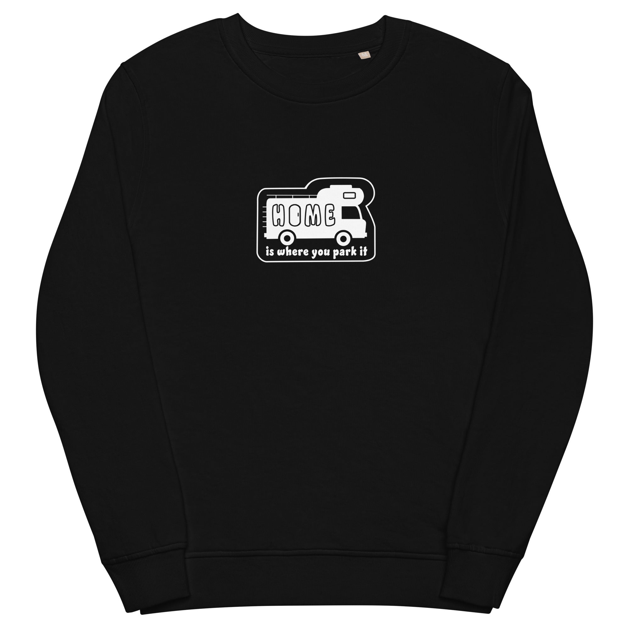 Unisex organic sweatshirt White Camper Van Home is where you park it