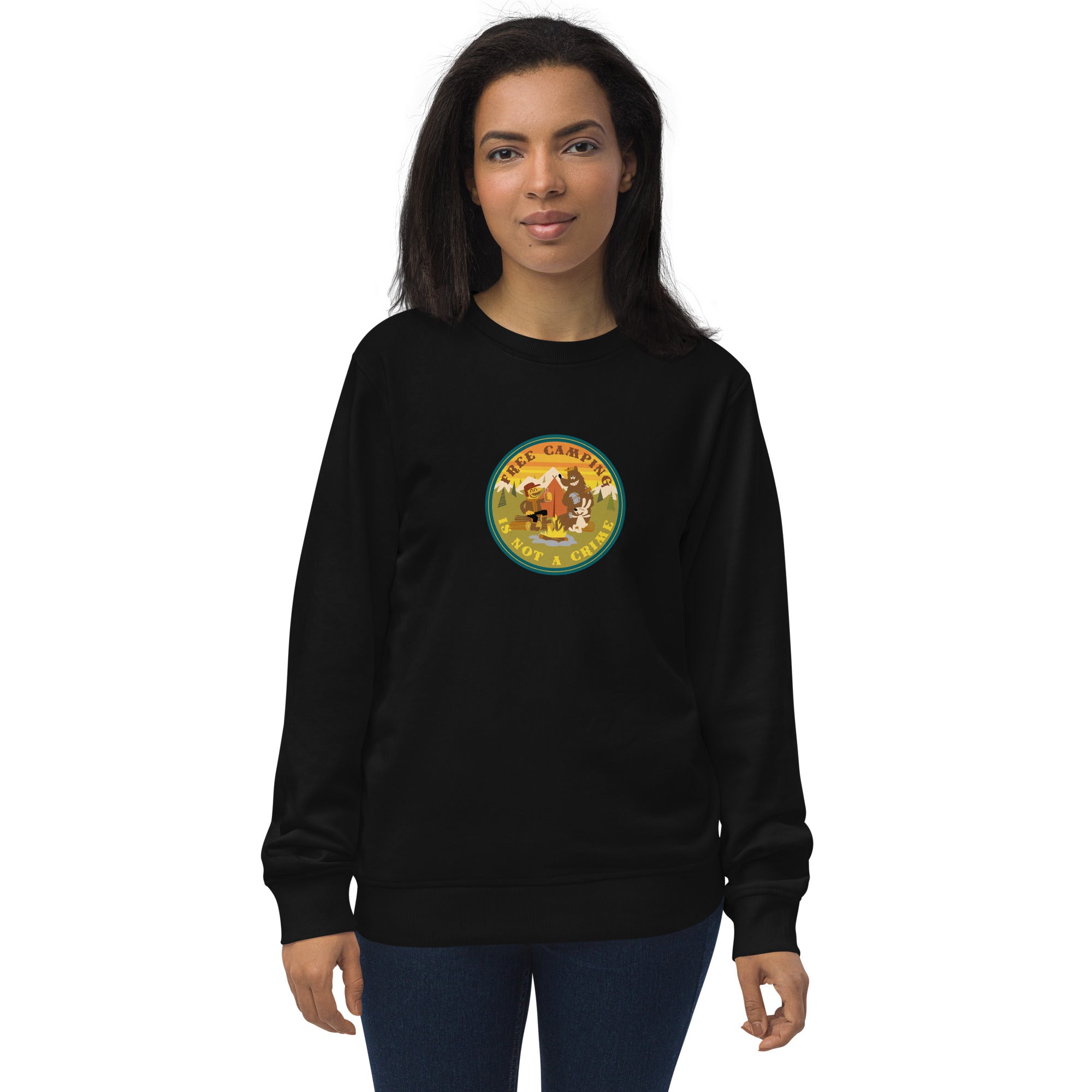 Unisex organic sweatshirt Free camping is not a crime