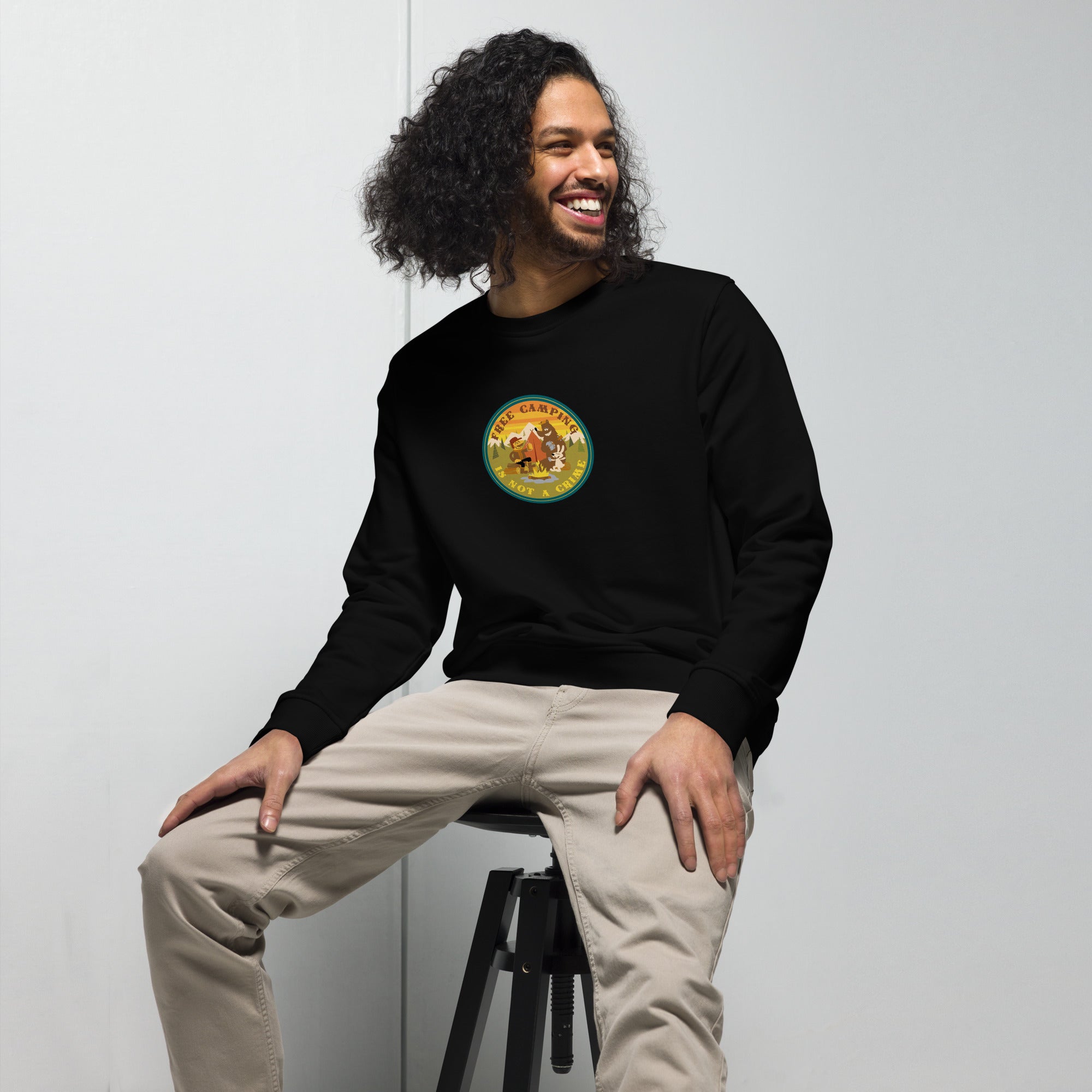 Unisex organic sweatshirt Free camping is not a crime