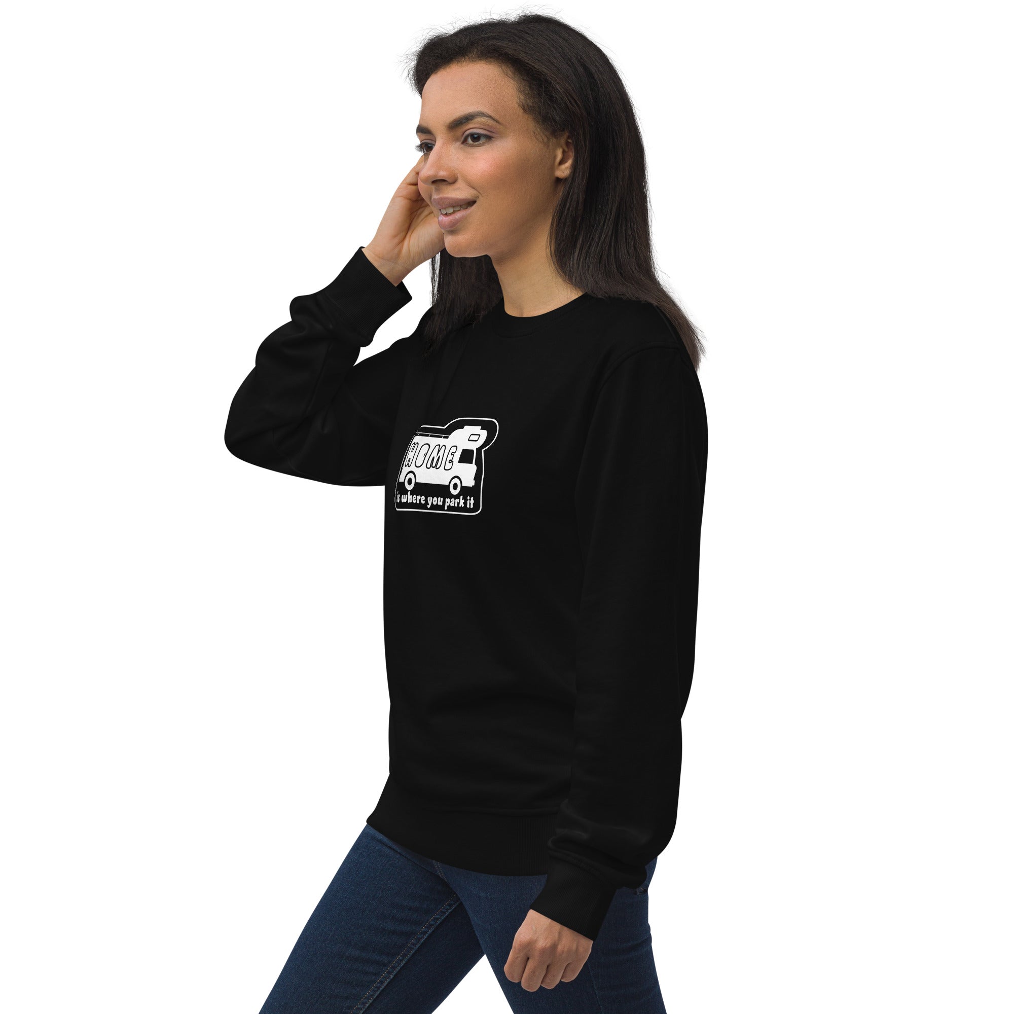 Unisex organic sweatshirt White Camper Van Home is where you park it