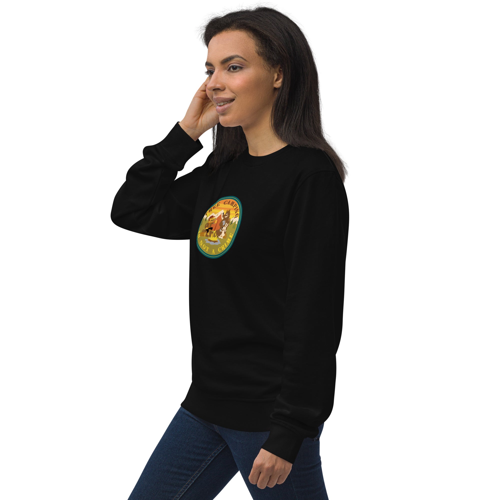 Unisex organic sweatshirt Free camping is not a crime