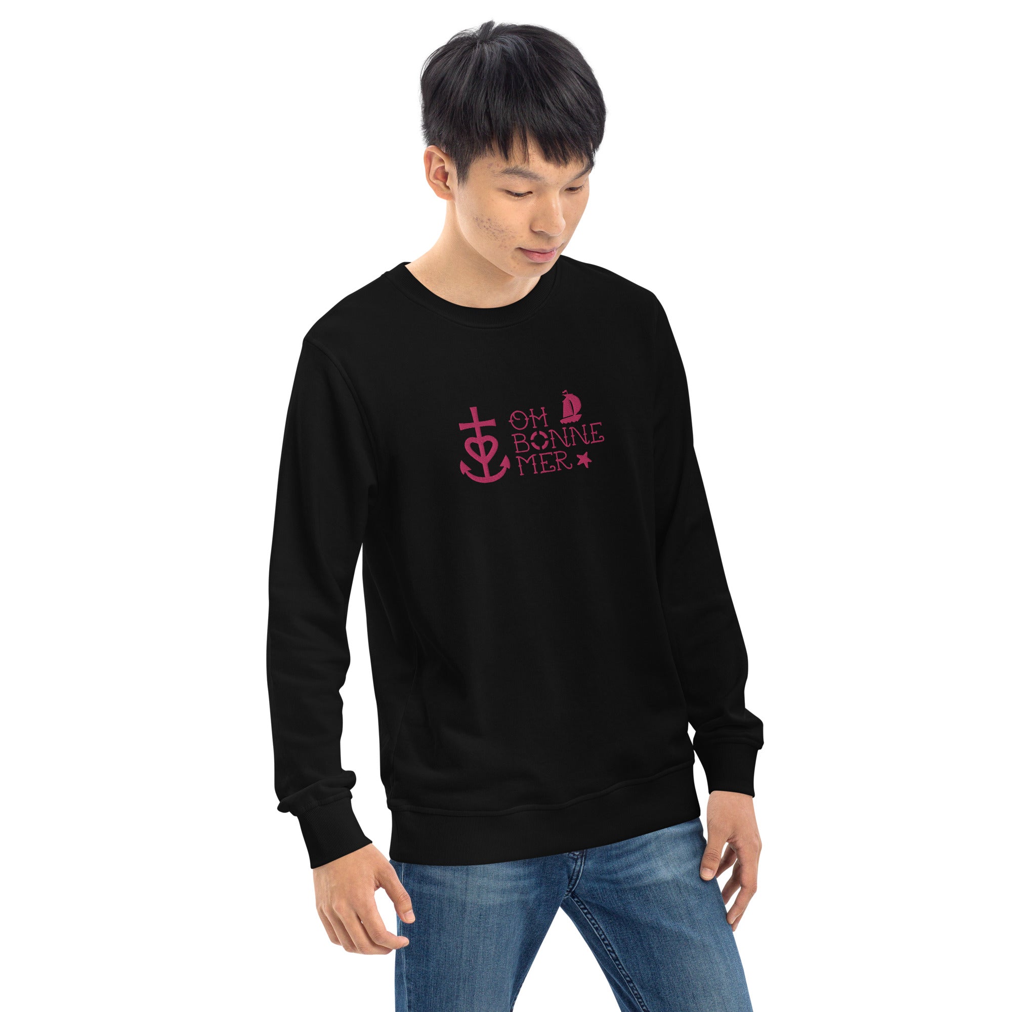 Sweat écologique unisexe Oh Bonne Mer 2 flamingo brodé