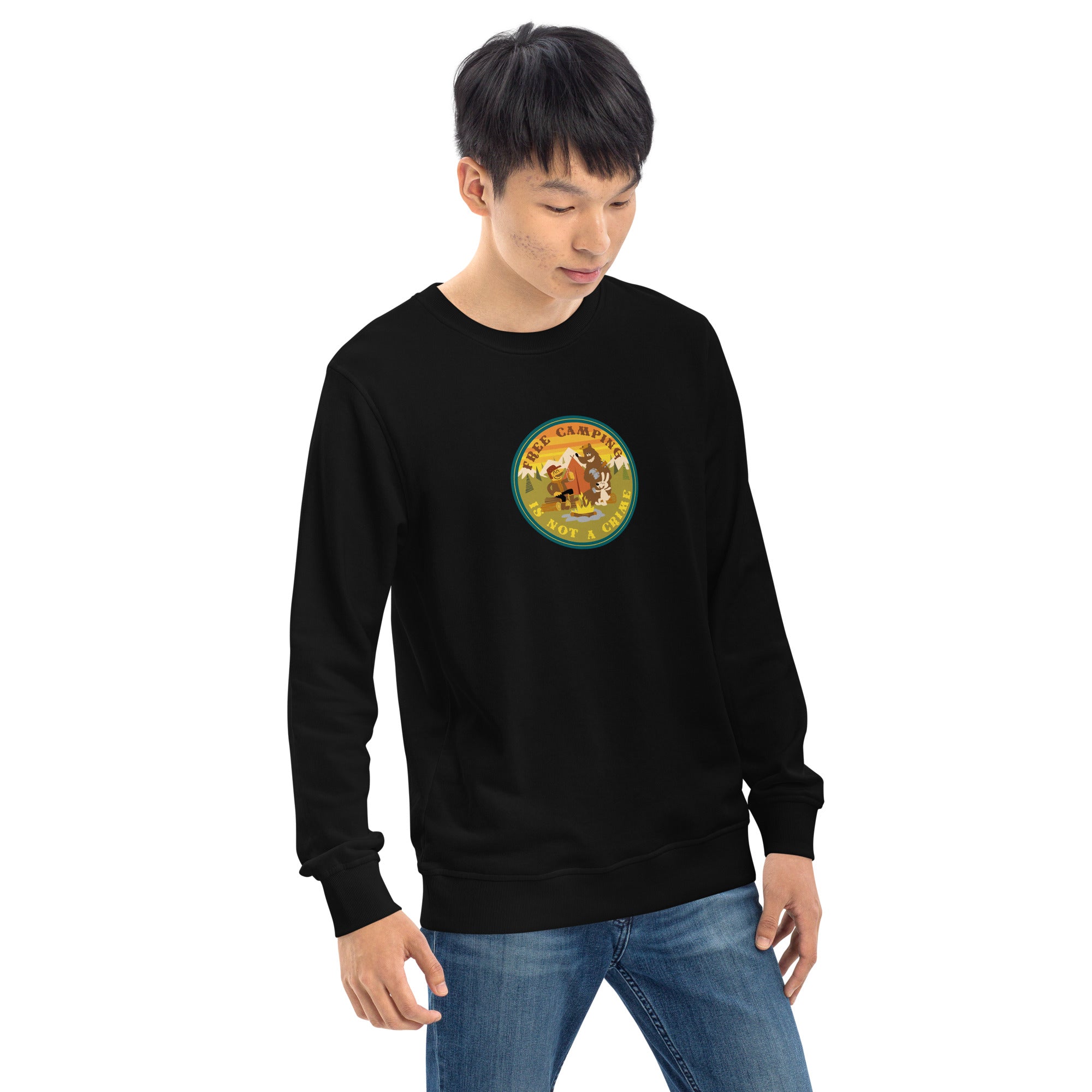 Unisex organic sweatshirt Free camping is not a crime