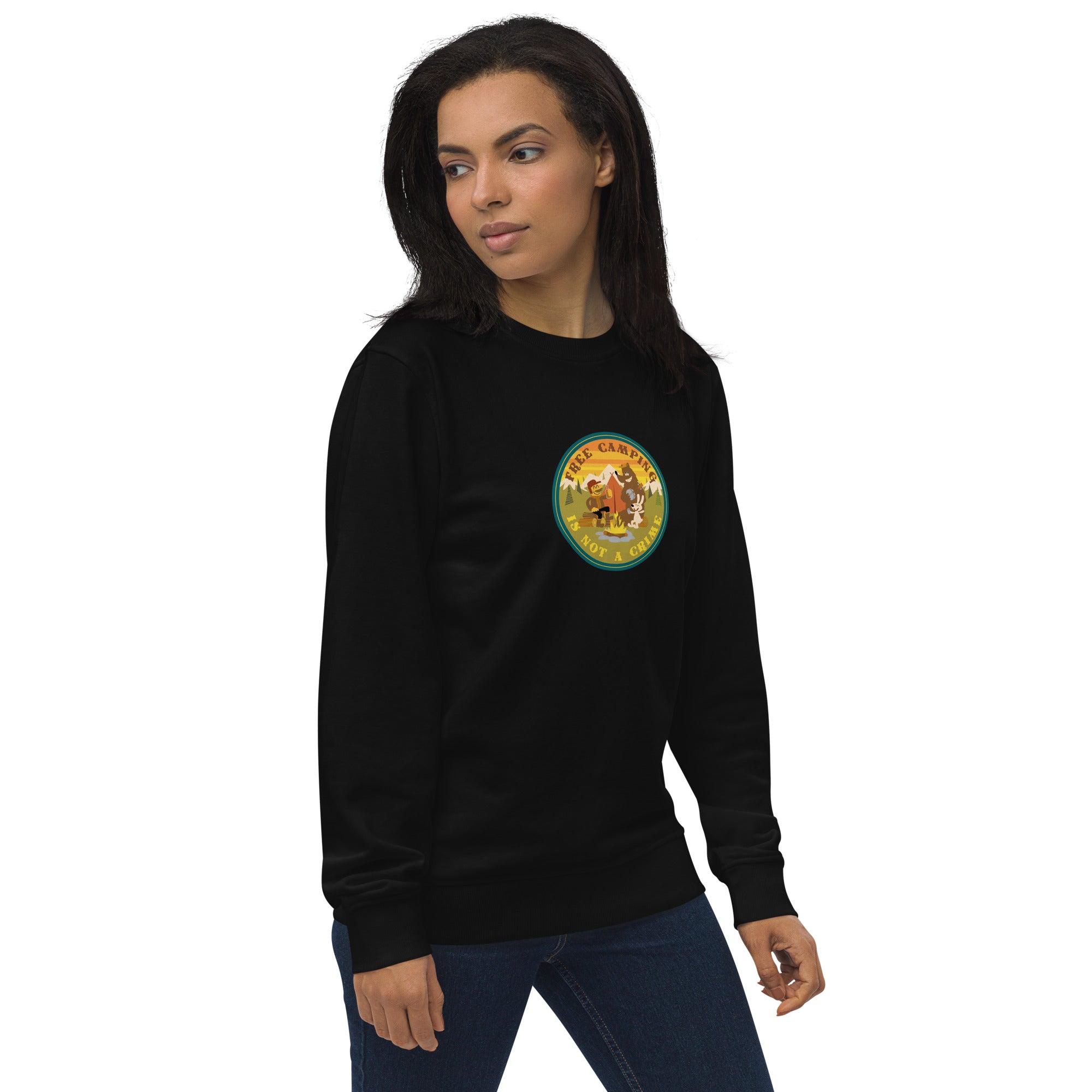 Unisex organic sweatshirt Free camping is not a crime