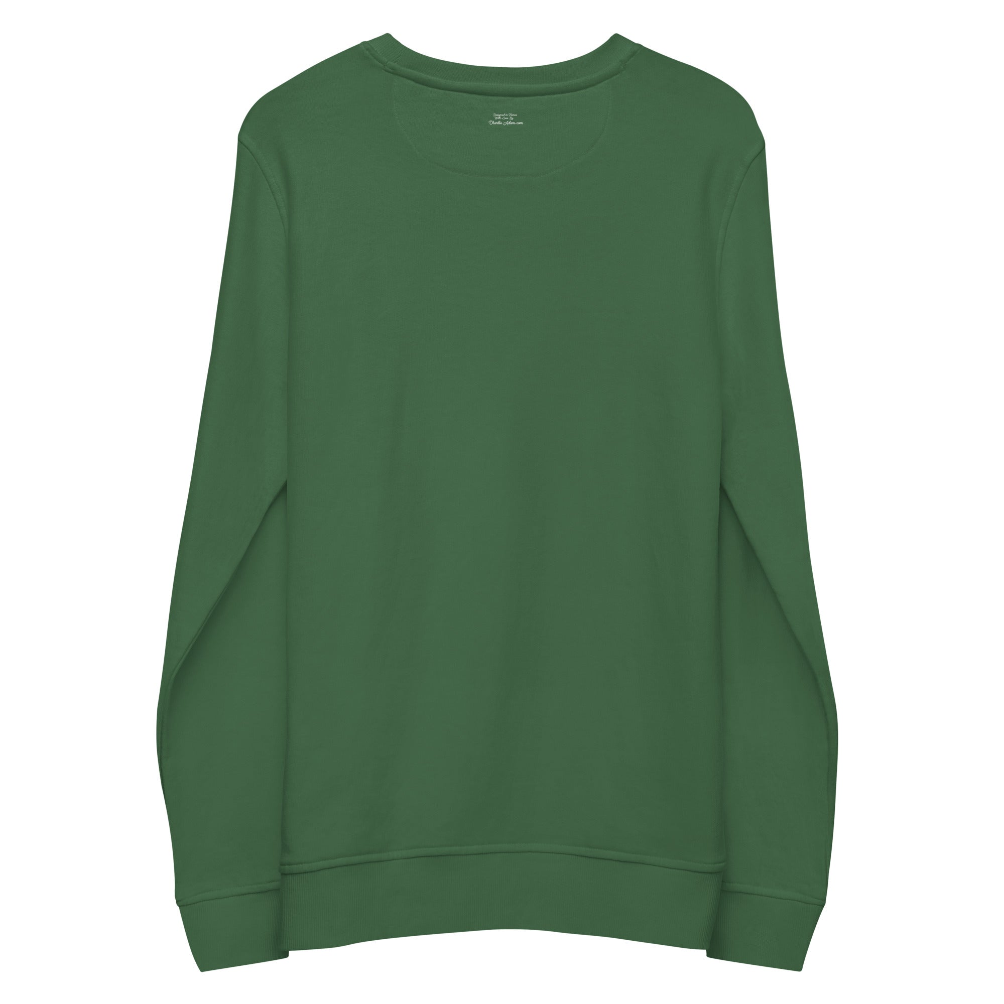 Unisex organic sweatshirt No Skiboots on Dancefloor light text