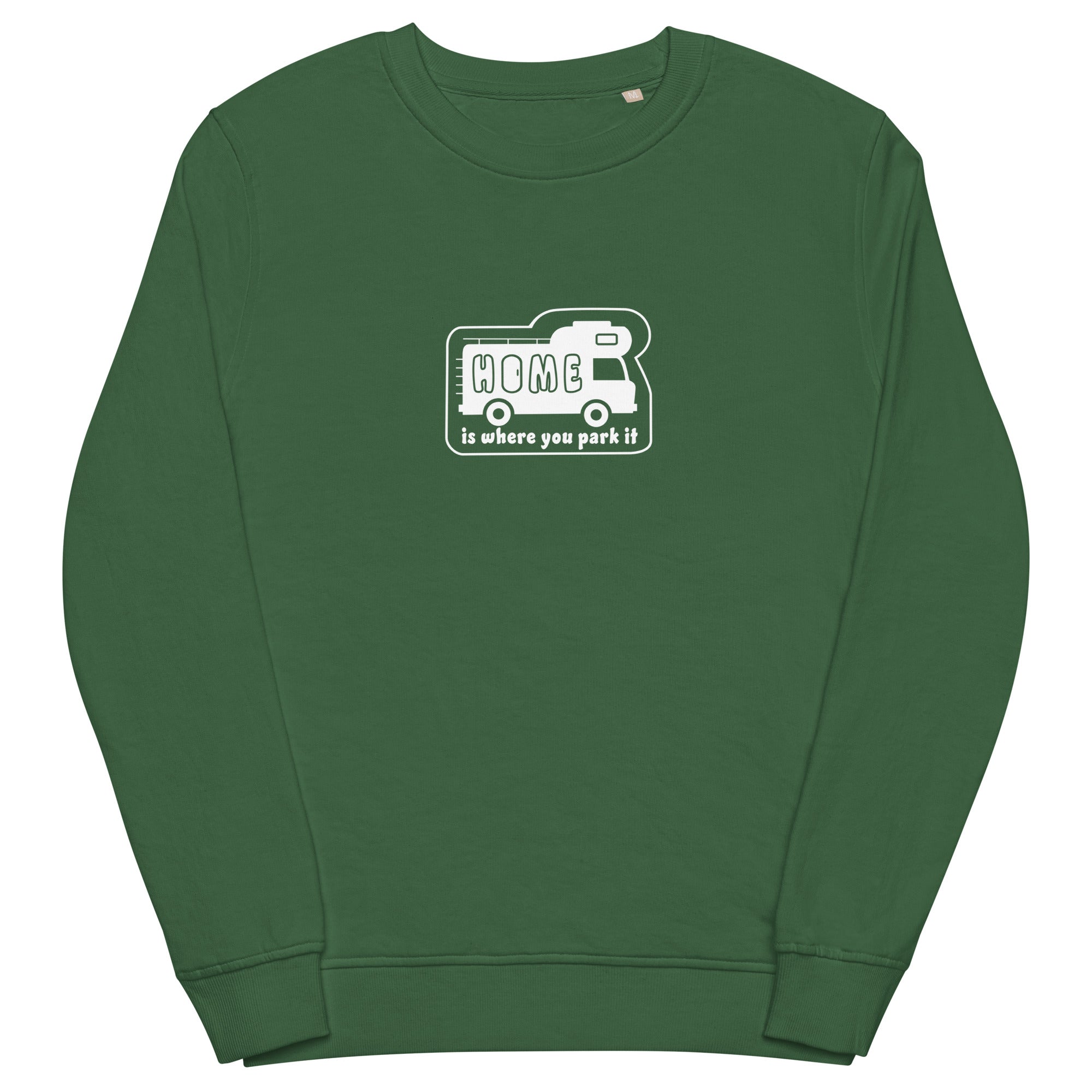 Unisex organic sweatshirt White Camper Van Home is where you park it