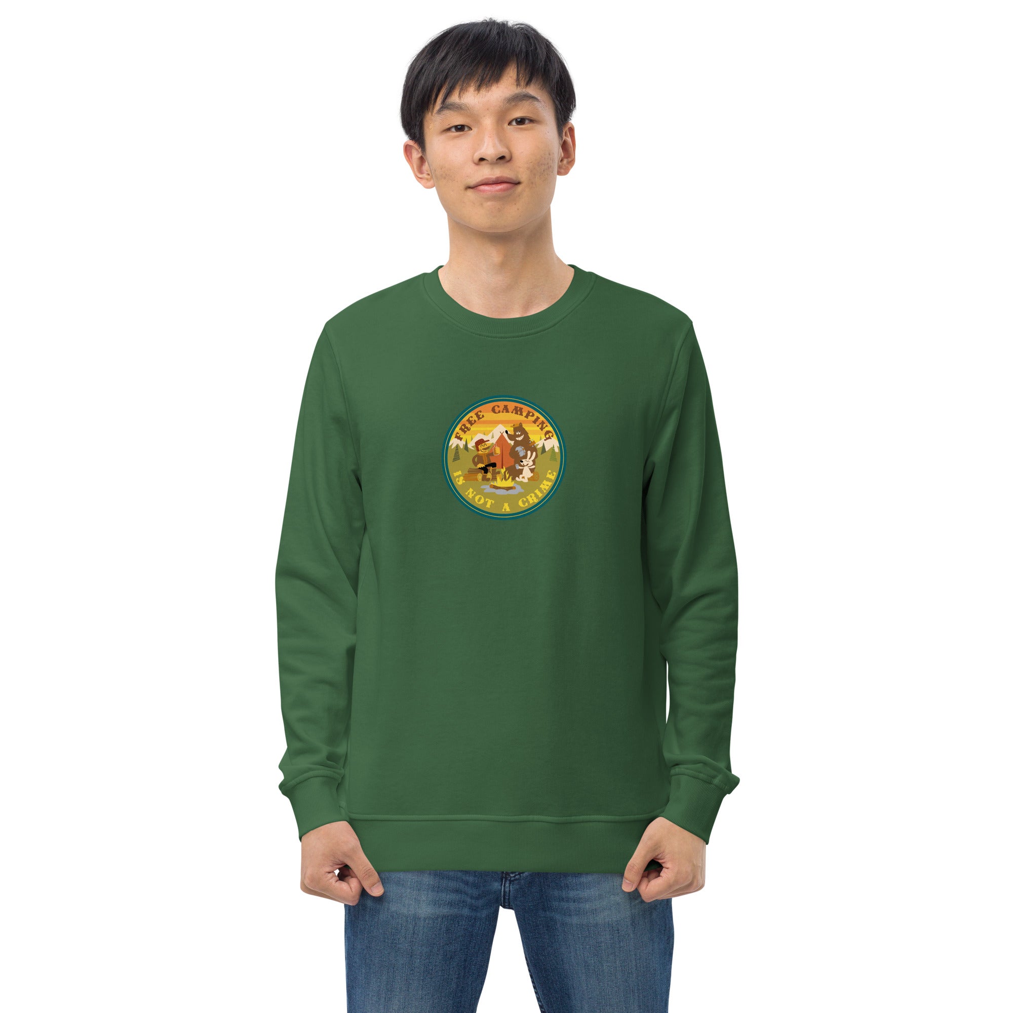 Unisex organic sweatshirt Free camping is not a crime