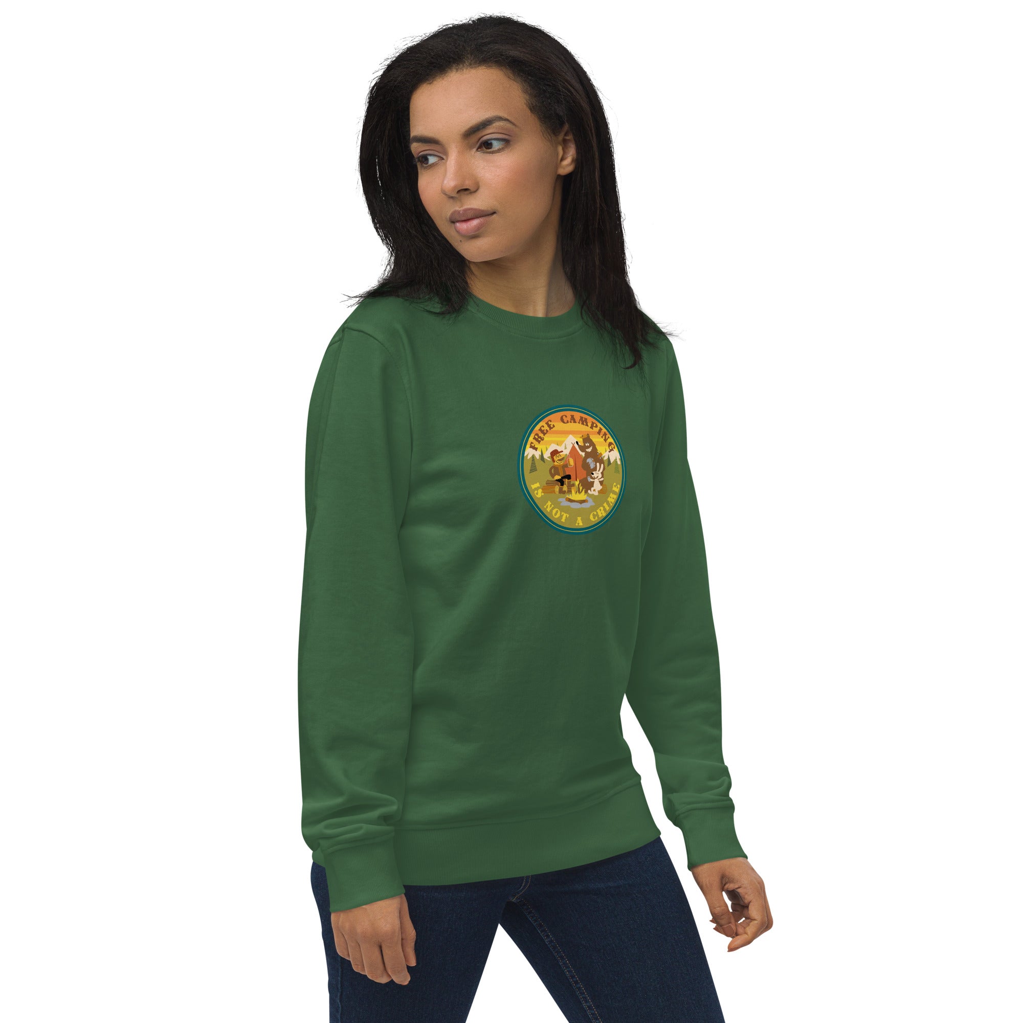 Unisex organic sweatshirt Free camping is not a crime
