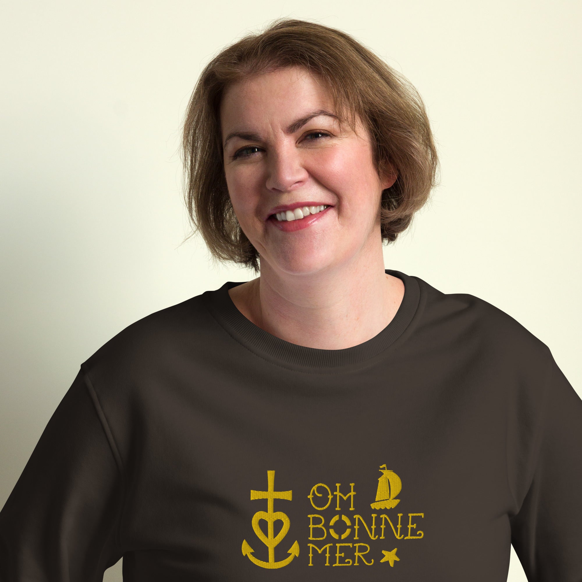 Sweat écologique unisexe Oh Bonne Mer 2 brodé gold