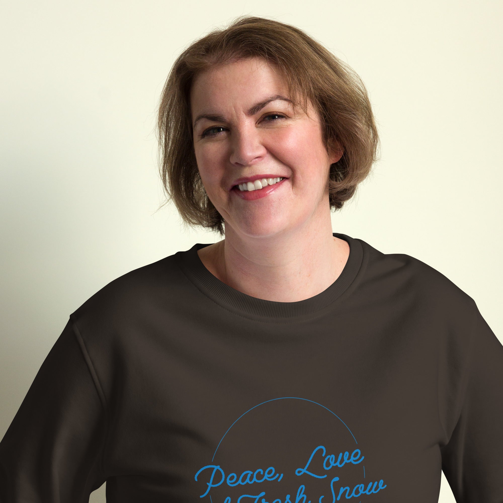 Unisex organic sweatshirt Peace, Love and Fresh Snow - The Skiing Cowboy