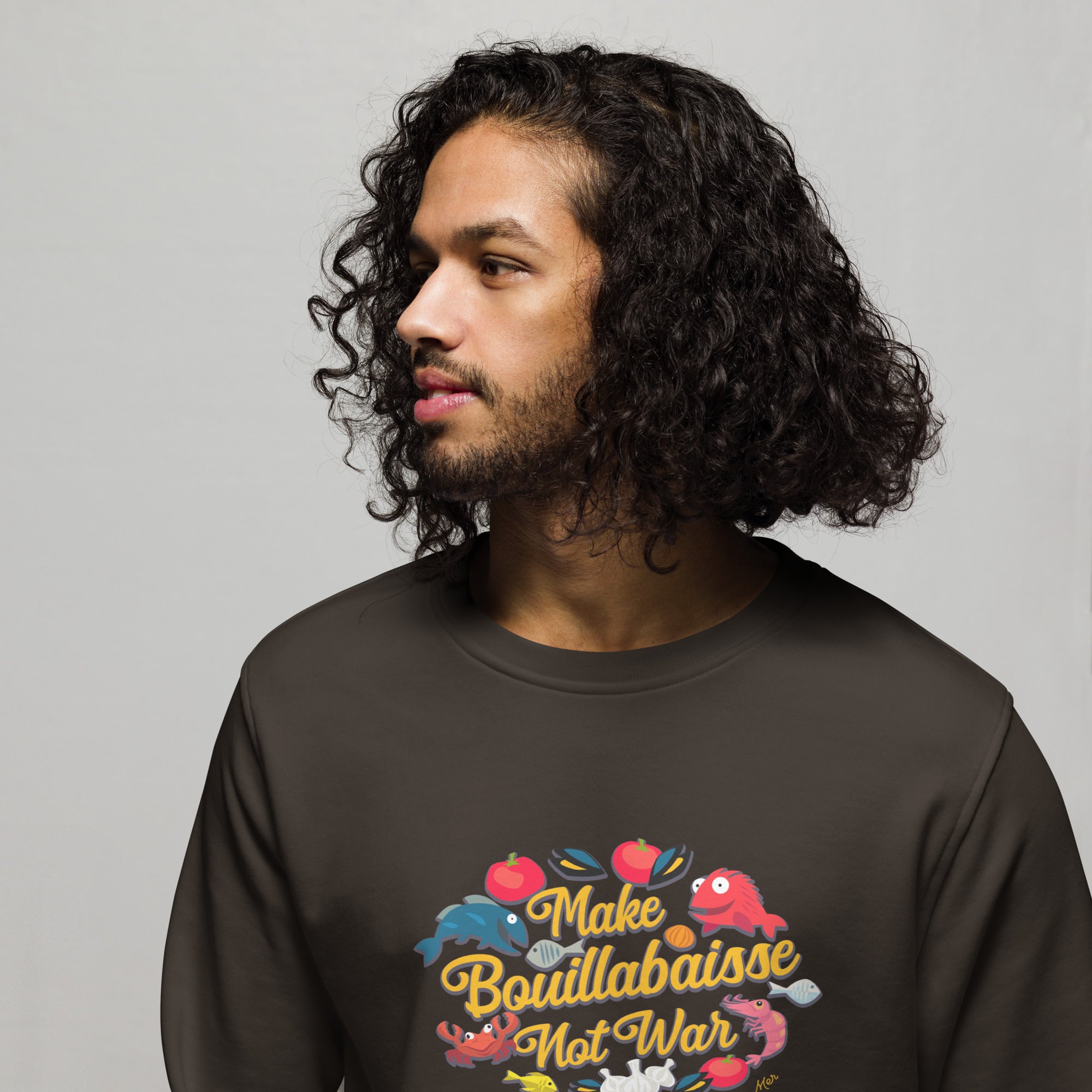 Sweat écologique unisexe Make Bouillabaisse Not War (face & dos)