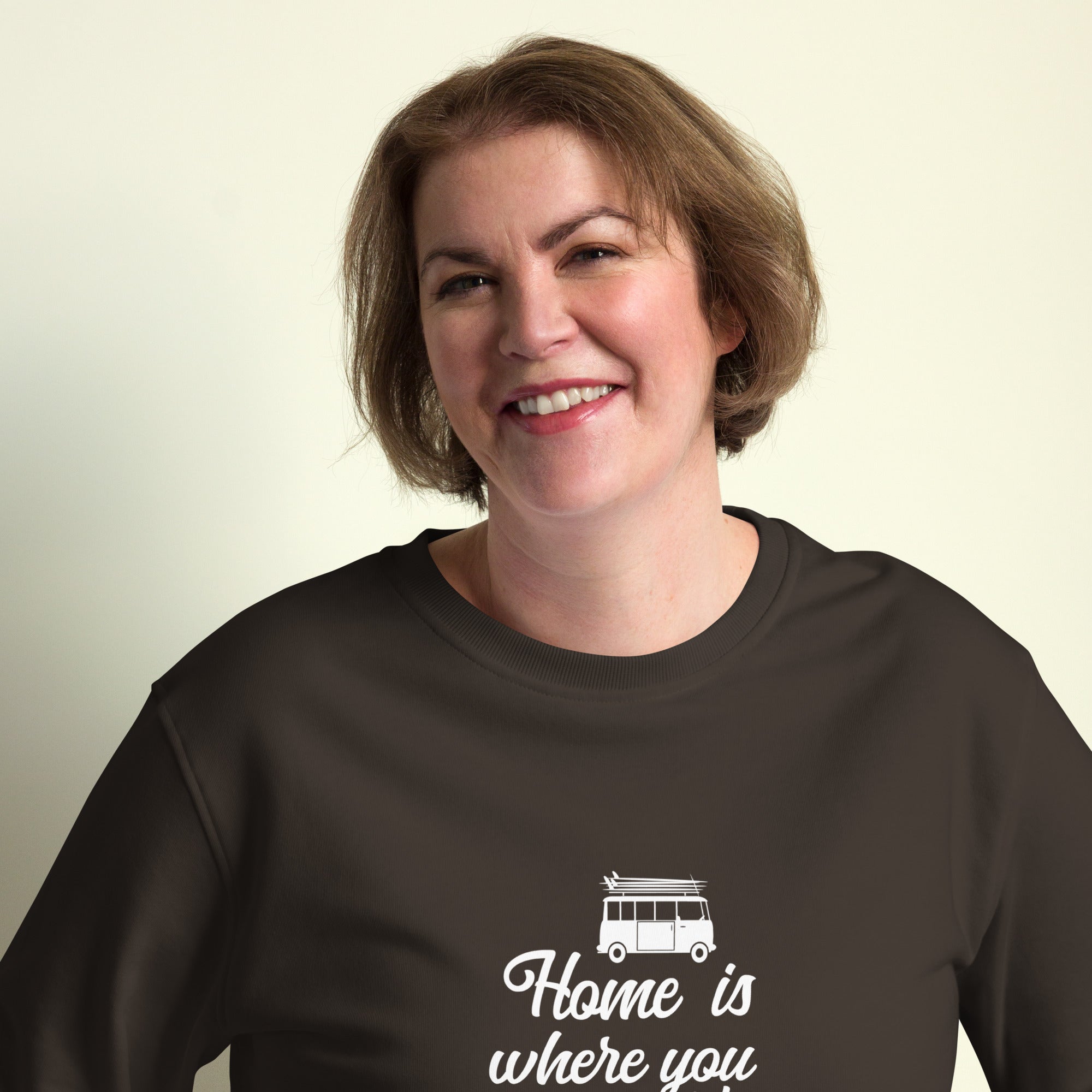 Sweat écologique unisexe White Surf Combi Home is where you park it