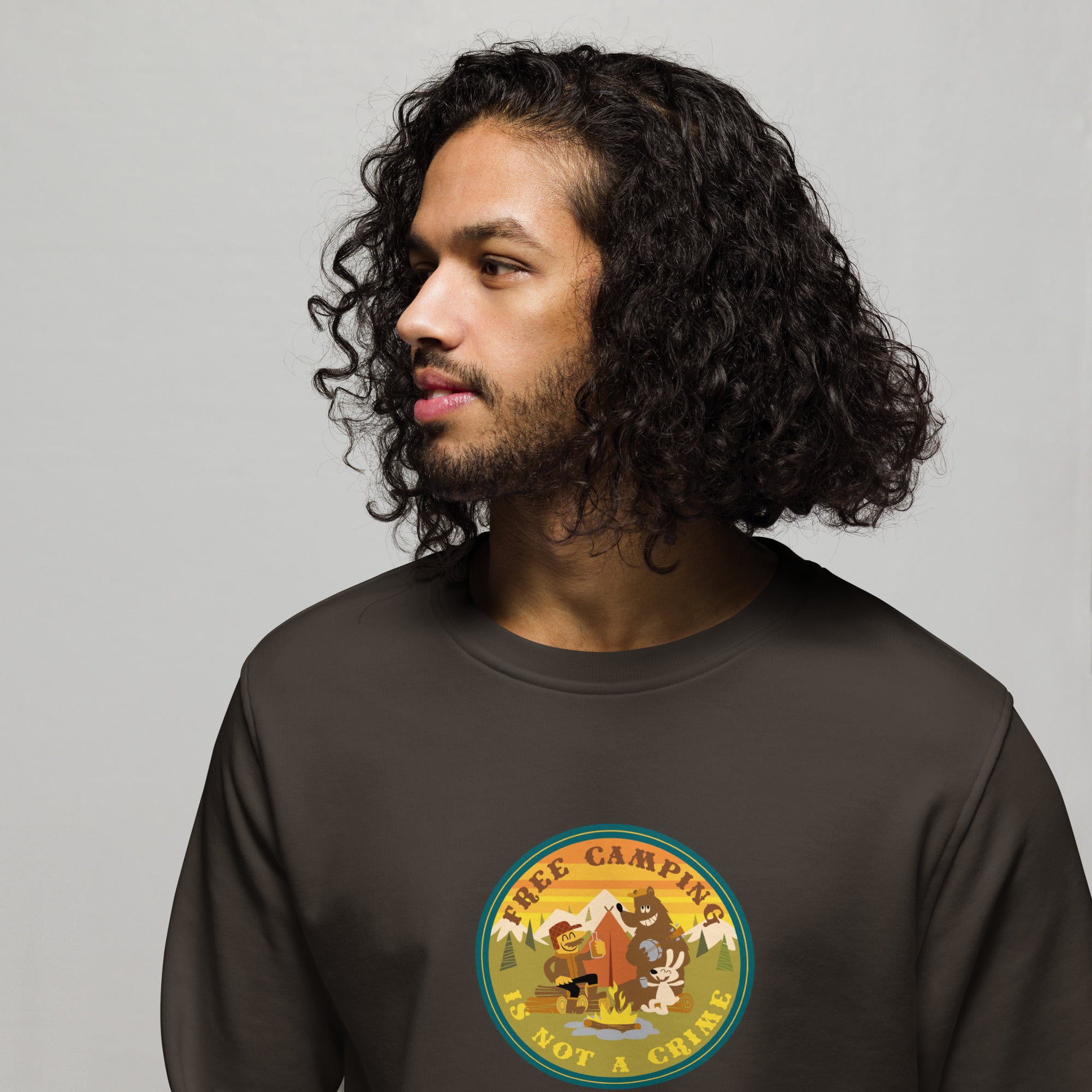 Unisex organic sweatshirt Free camping is not a crime