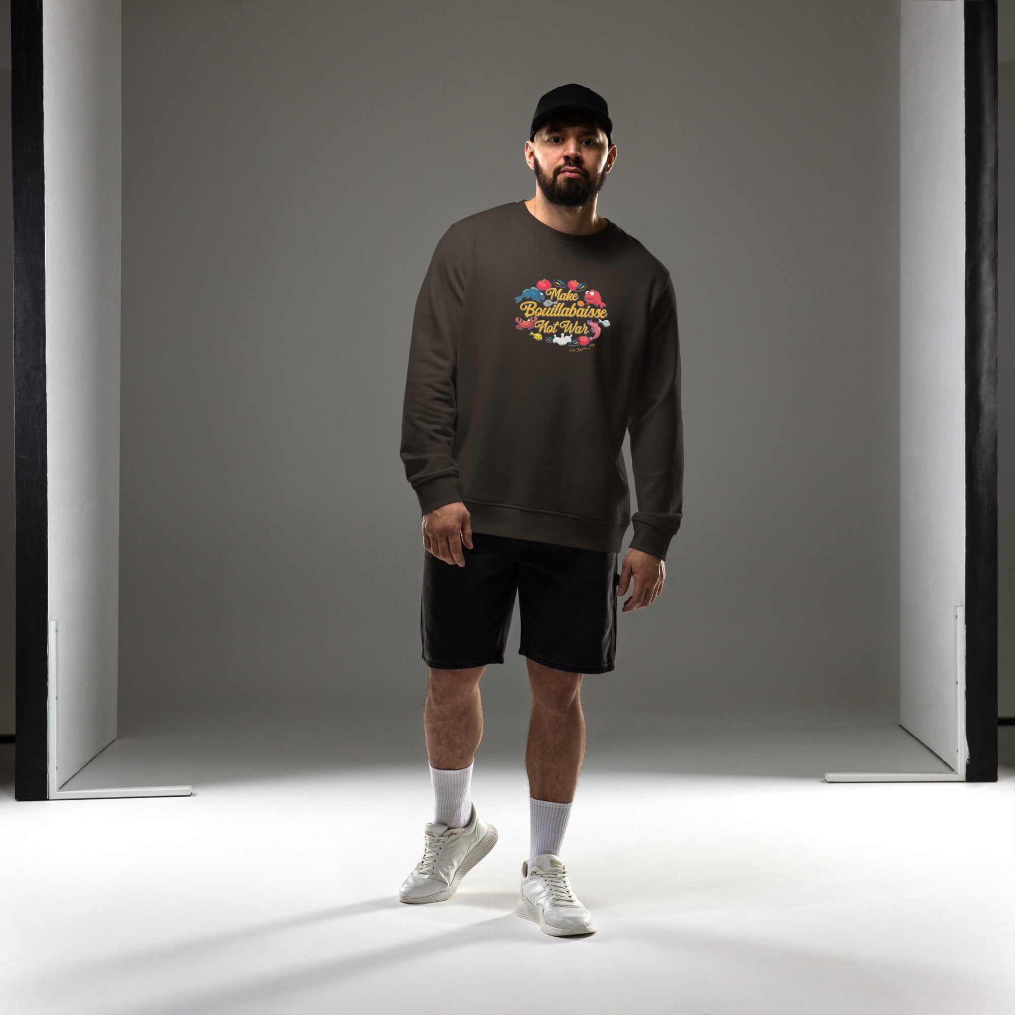 Sweat écologique unisexe Make Bouillabaisse Not War (face & dos)