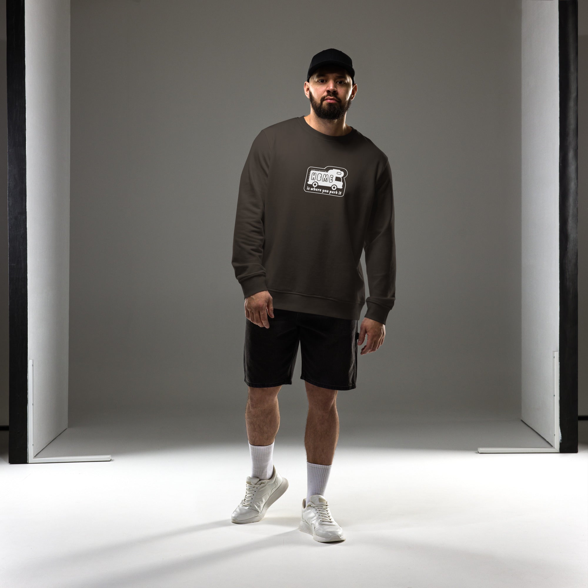 Unisex organic sweatshirt White Camper Van Home is where you park it