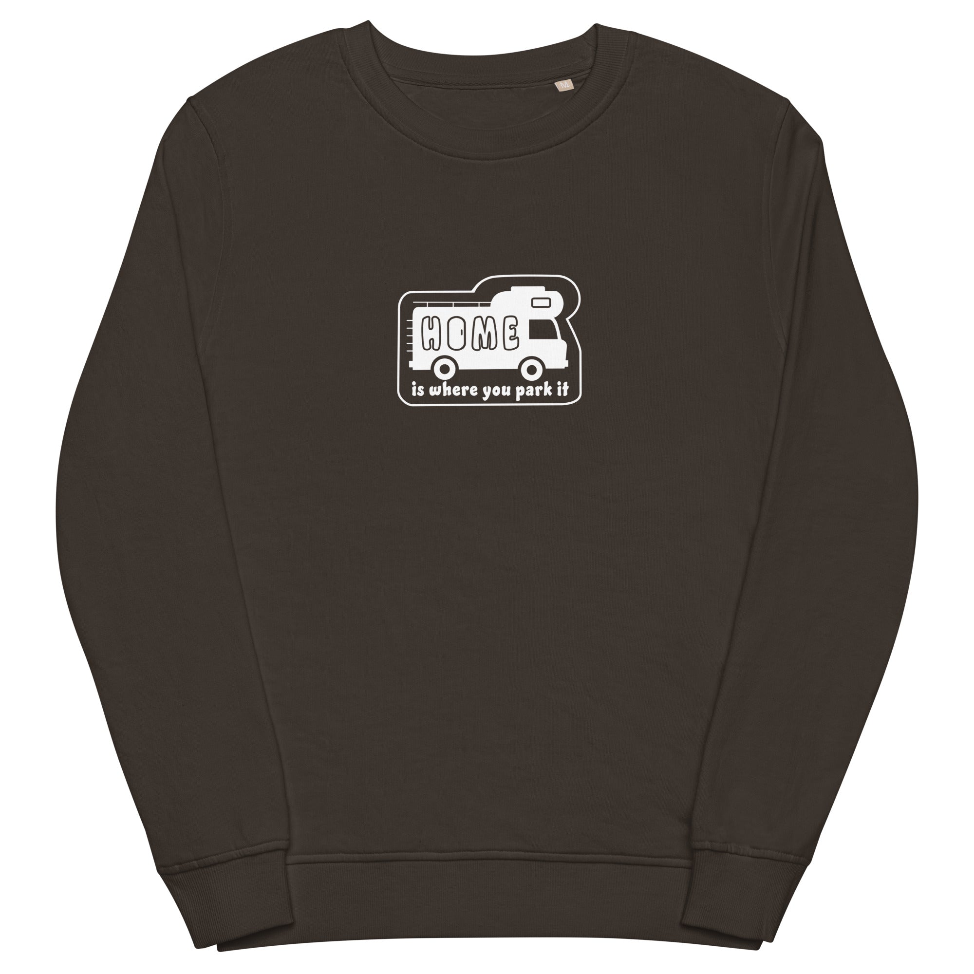 Unisex organic sweatshirt White Camper Van Home is where you park it