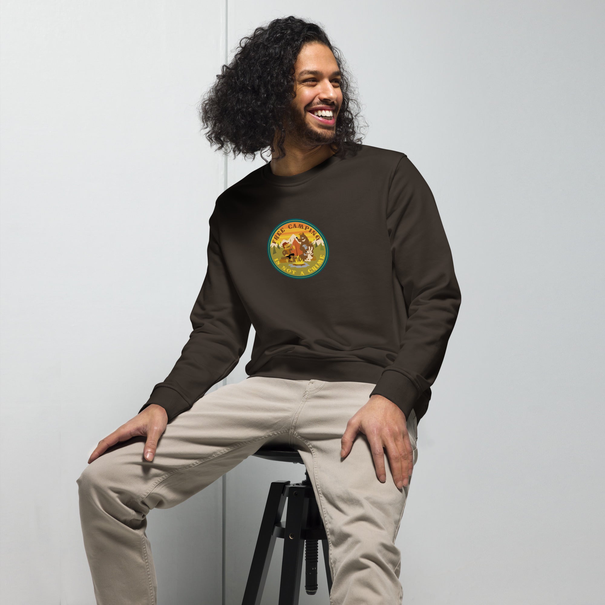 Unisex organic sweatshirt Free camping is not a crime