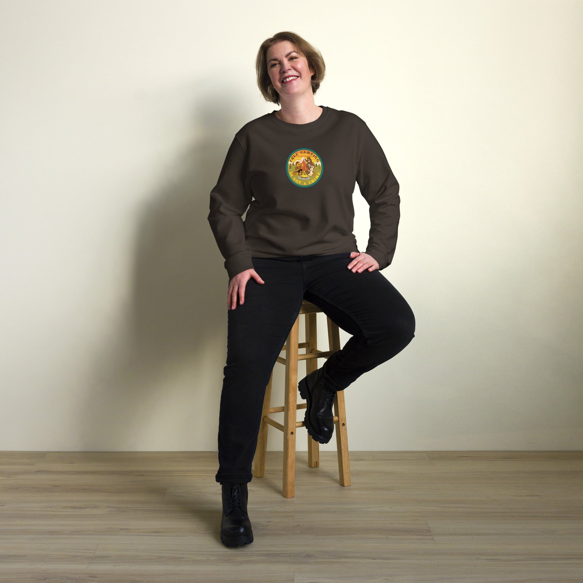 Unisex organic sweatshirt Free camping is not a crime