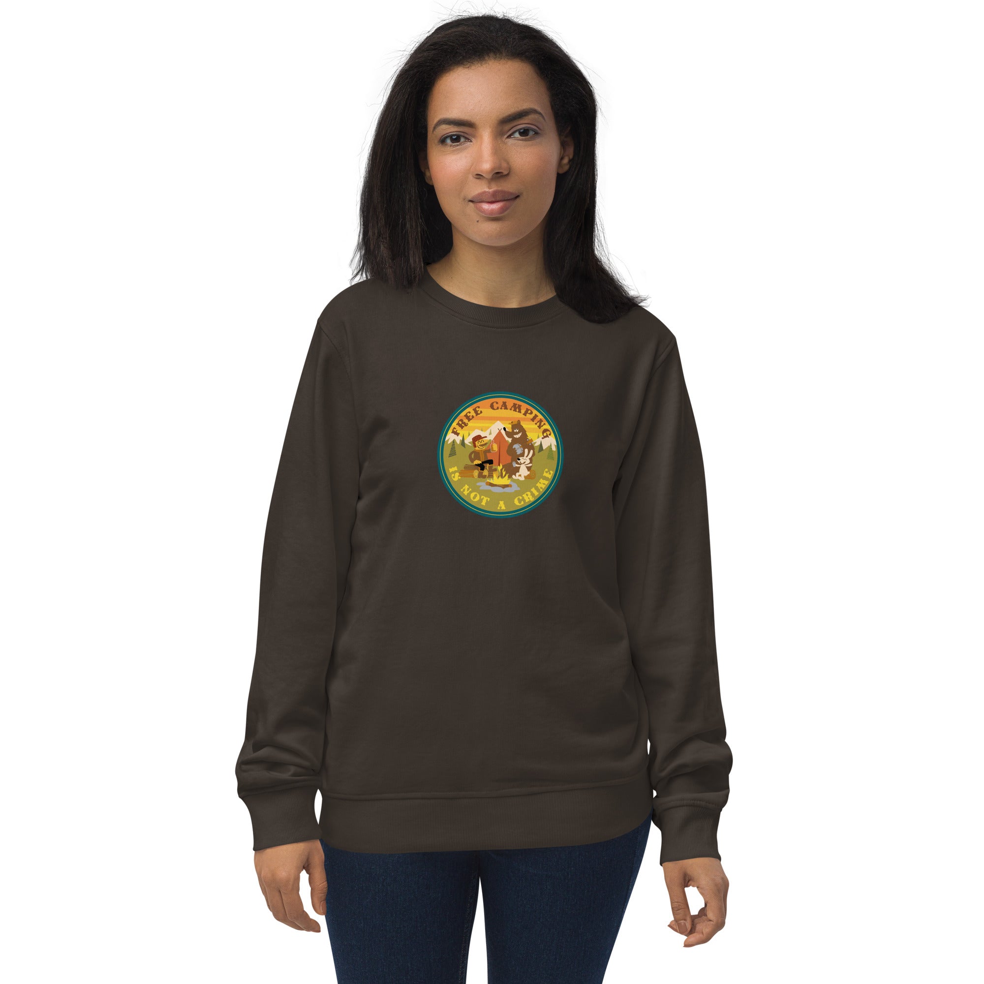 Unisex organic sweatshirt Free camping is not a crime