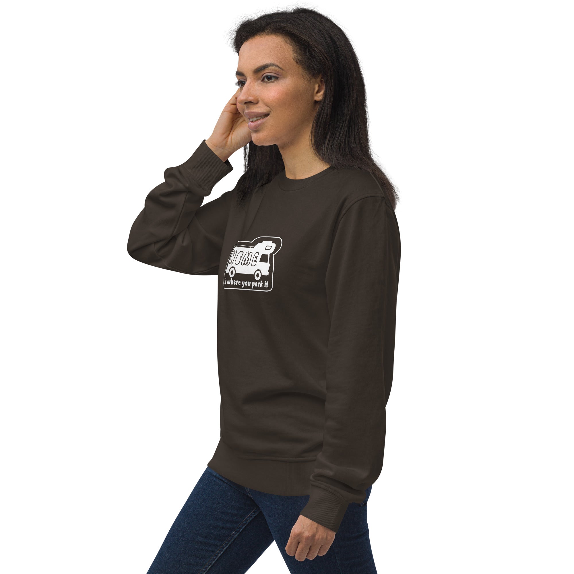 Unisex organic sweatshirt White Camper Van Home is where you park it