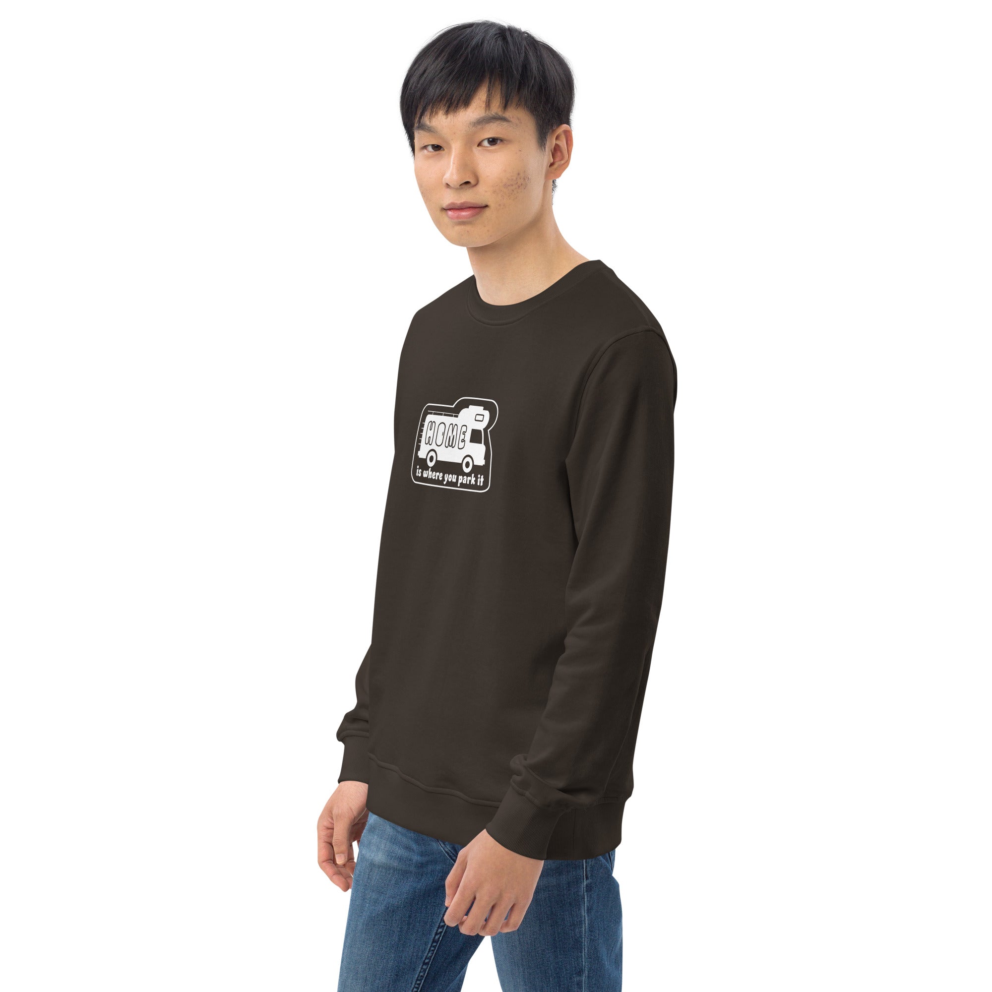Unisex organic sweatshirt White Camper Van Home is where you park it