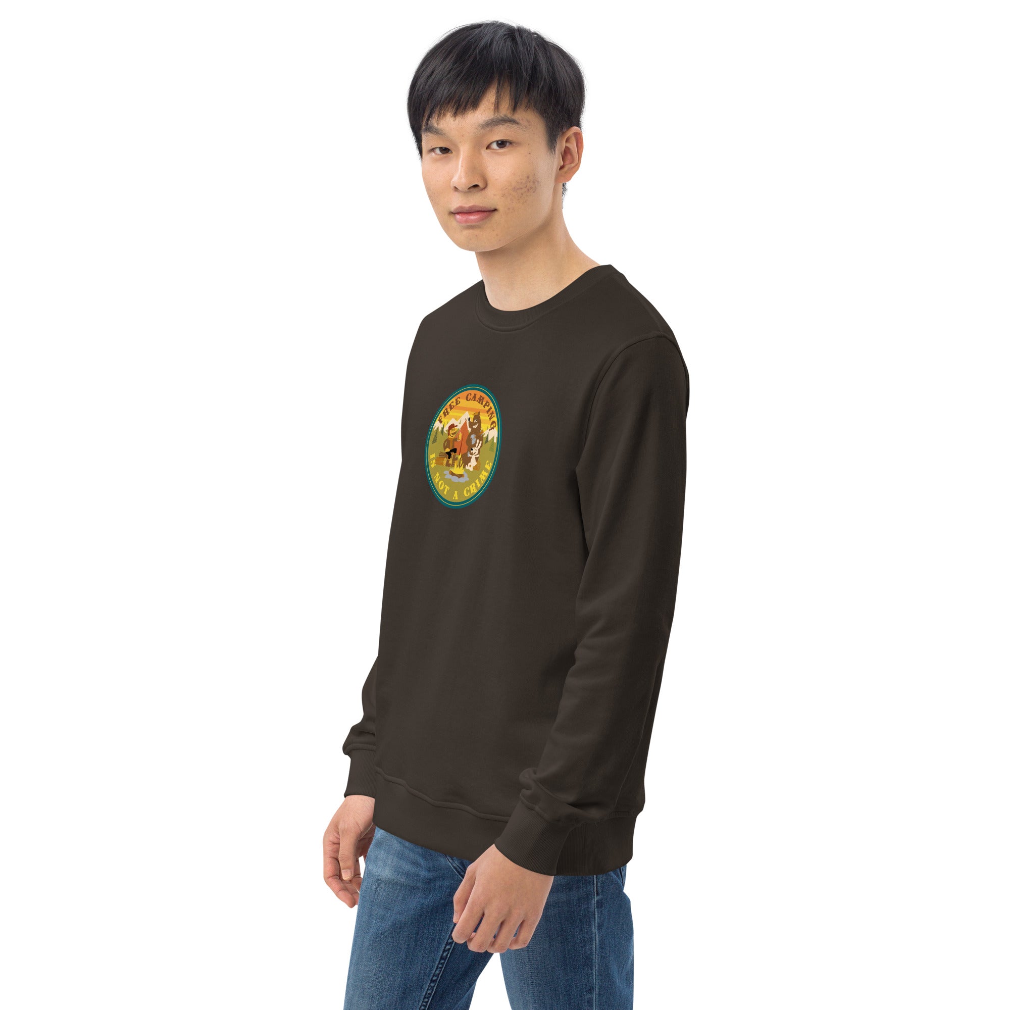 Unisex organic sweatshirt Free camping is not a crime
