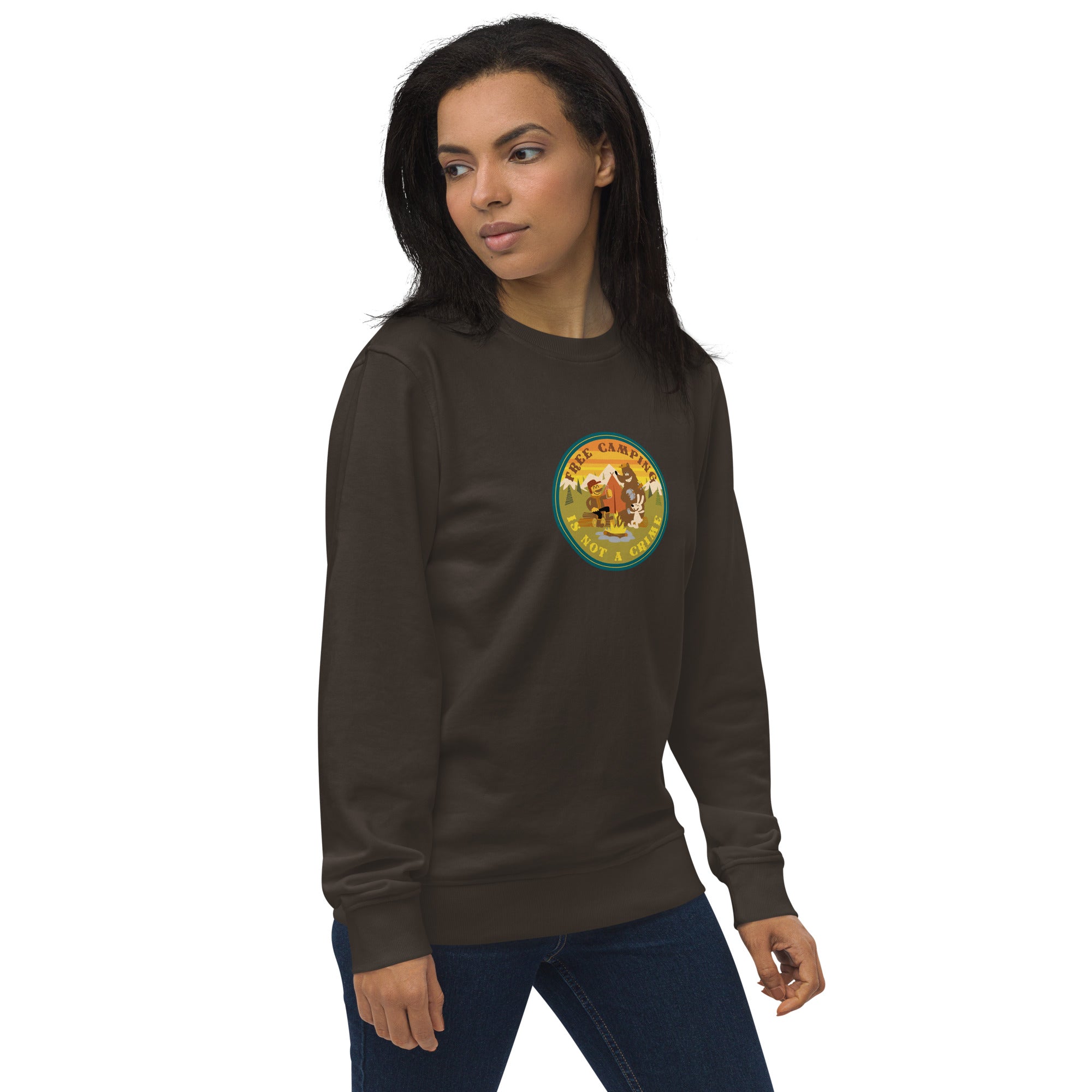 Unisex organic sweatshirt Free camping is not a crime