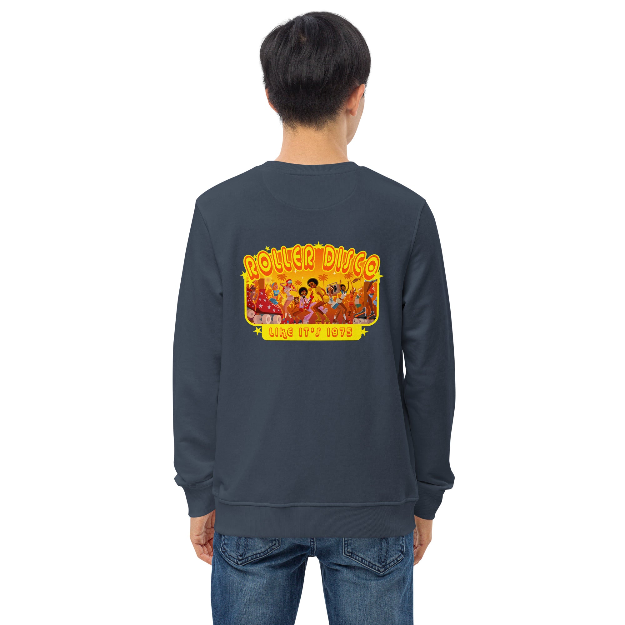 Sweat écologique unisexe Roller Disco 1975 (face & dos)