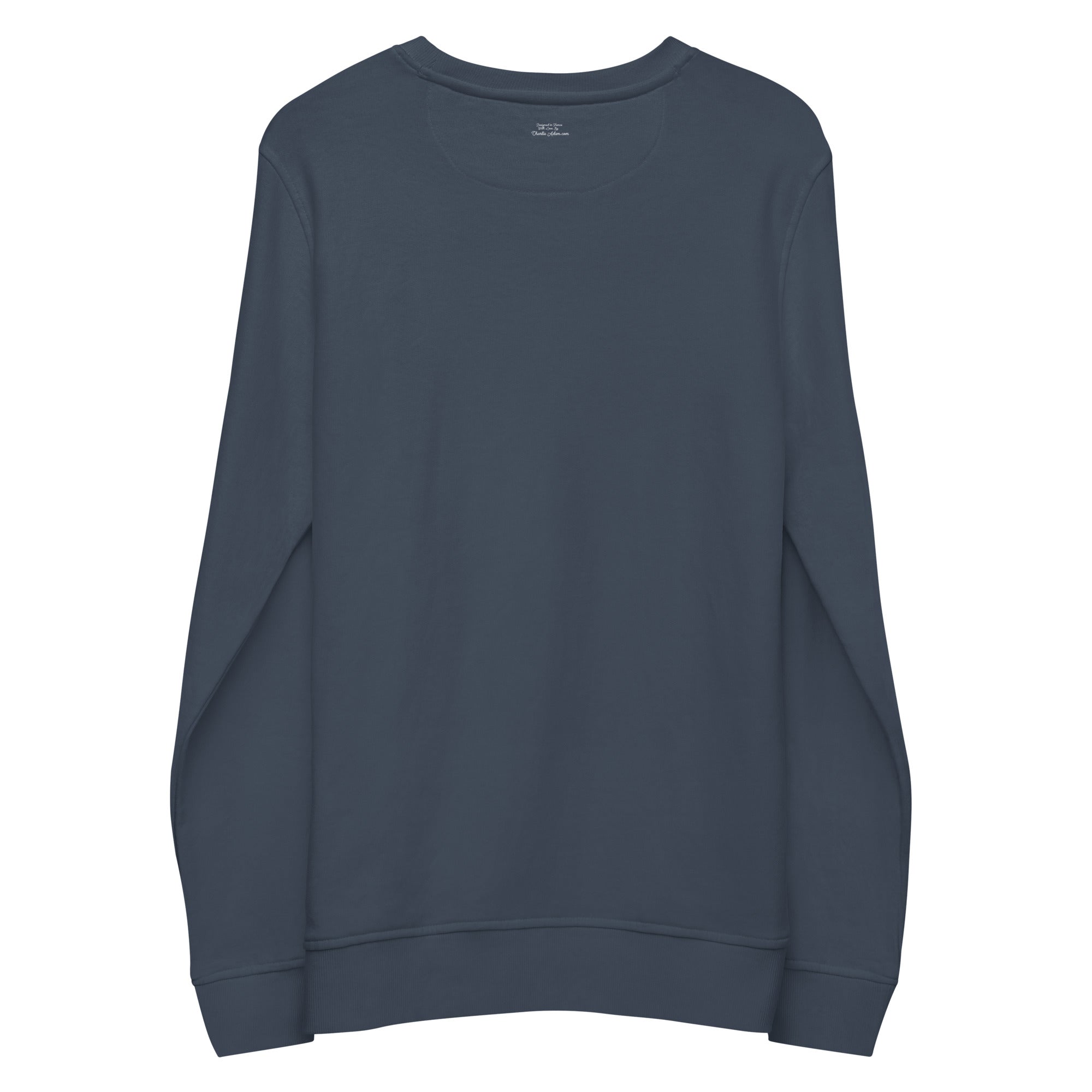 Unisex organic sweatshirt No Skiboots on Dancefloor light text
