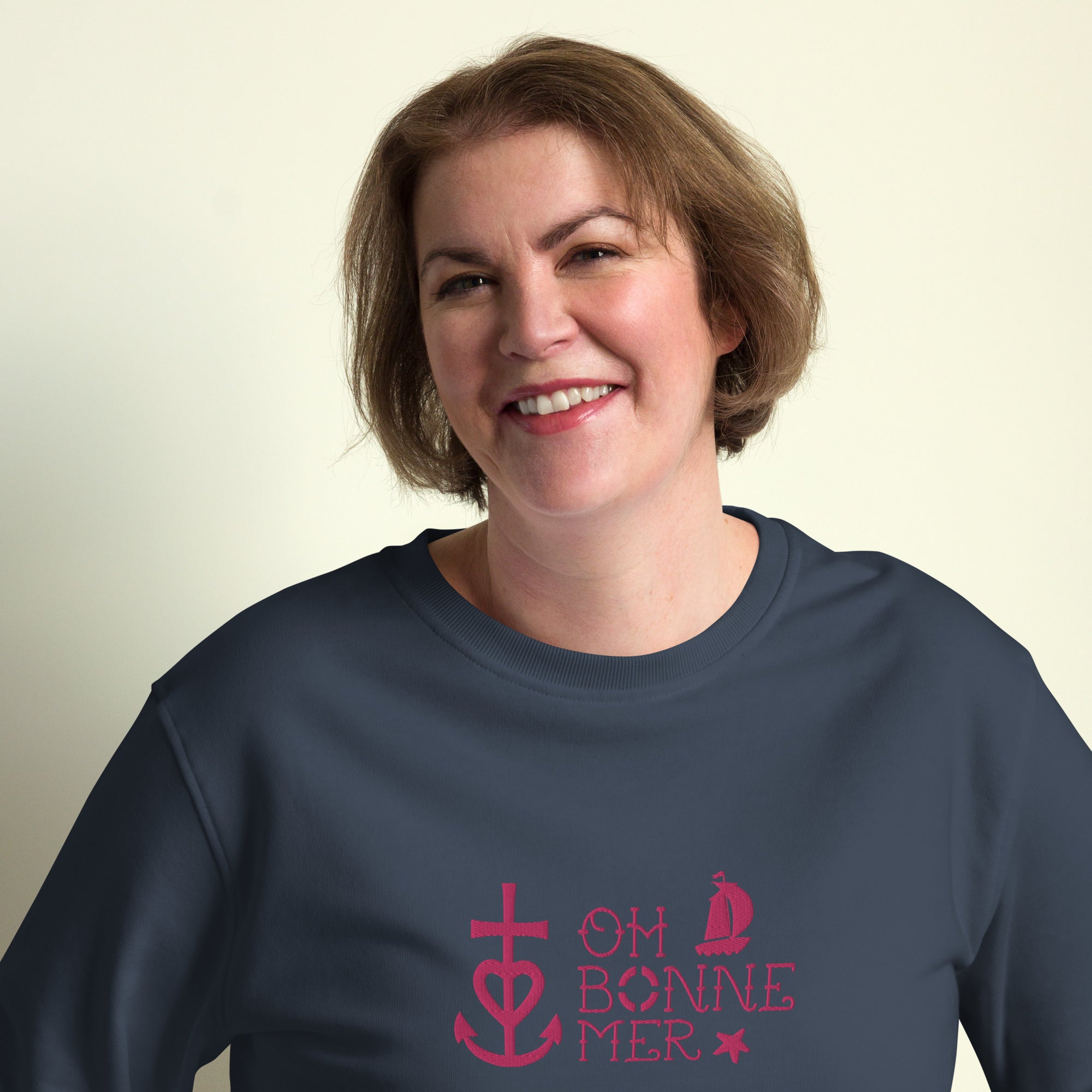 Sweat écologique unisexe Oh Bonne Mer 2 flamingo brodé