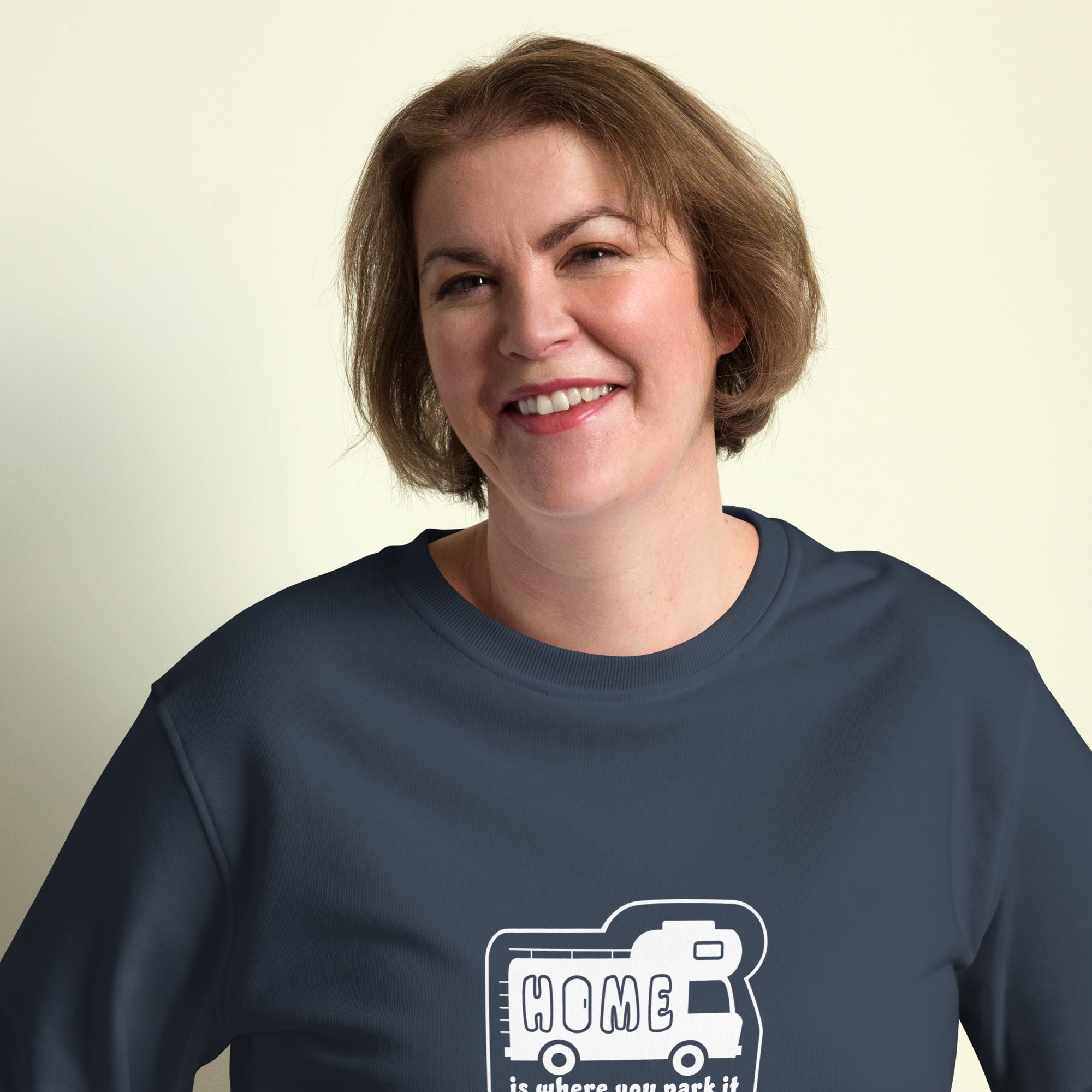 Unisex organic sweatshirt White Camper Van Home is where you park it