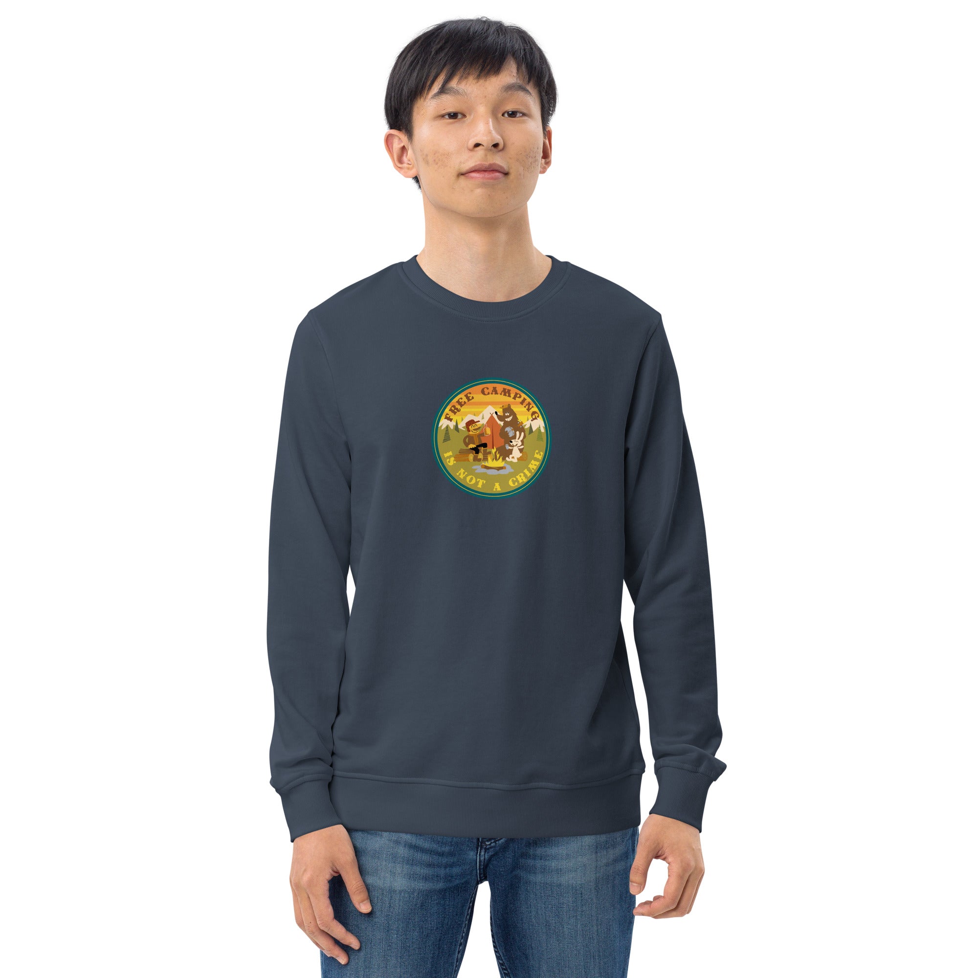 Unisex organic sweatshirt Free camping is not a crime