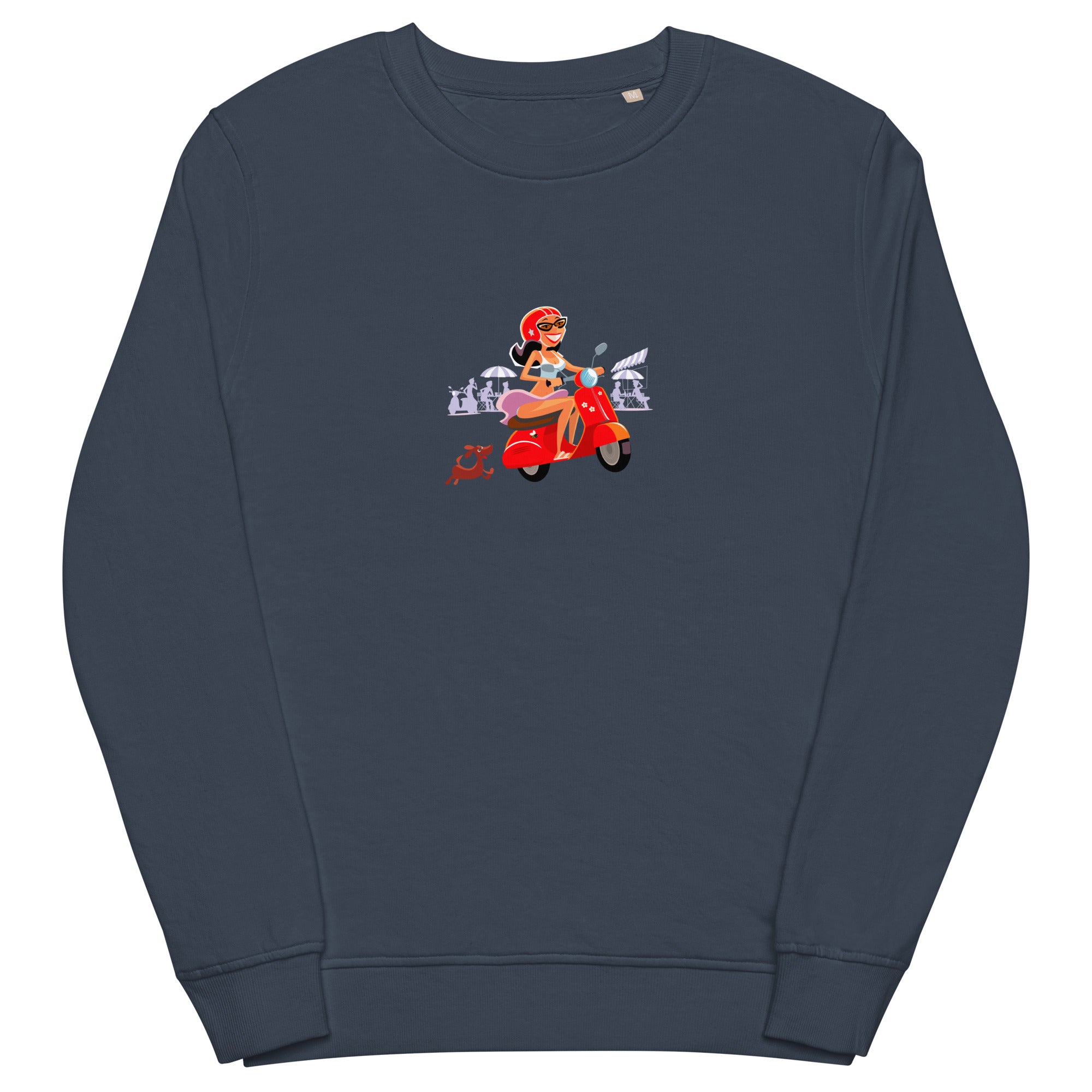 Sweat écologique unisexe Vespa Girl in St Tropez