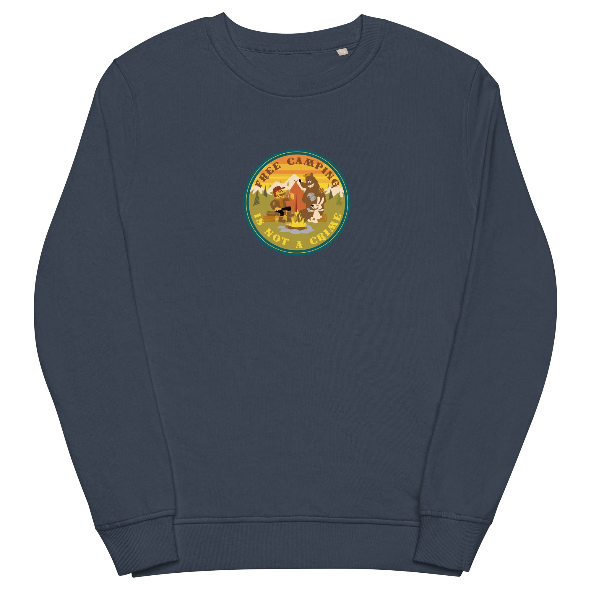 Unisex organic sweatshirt Free camping is not a crime