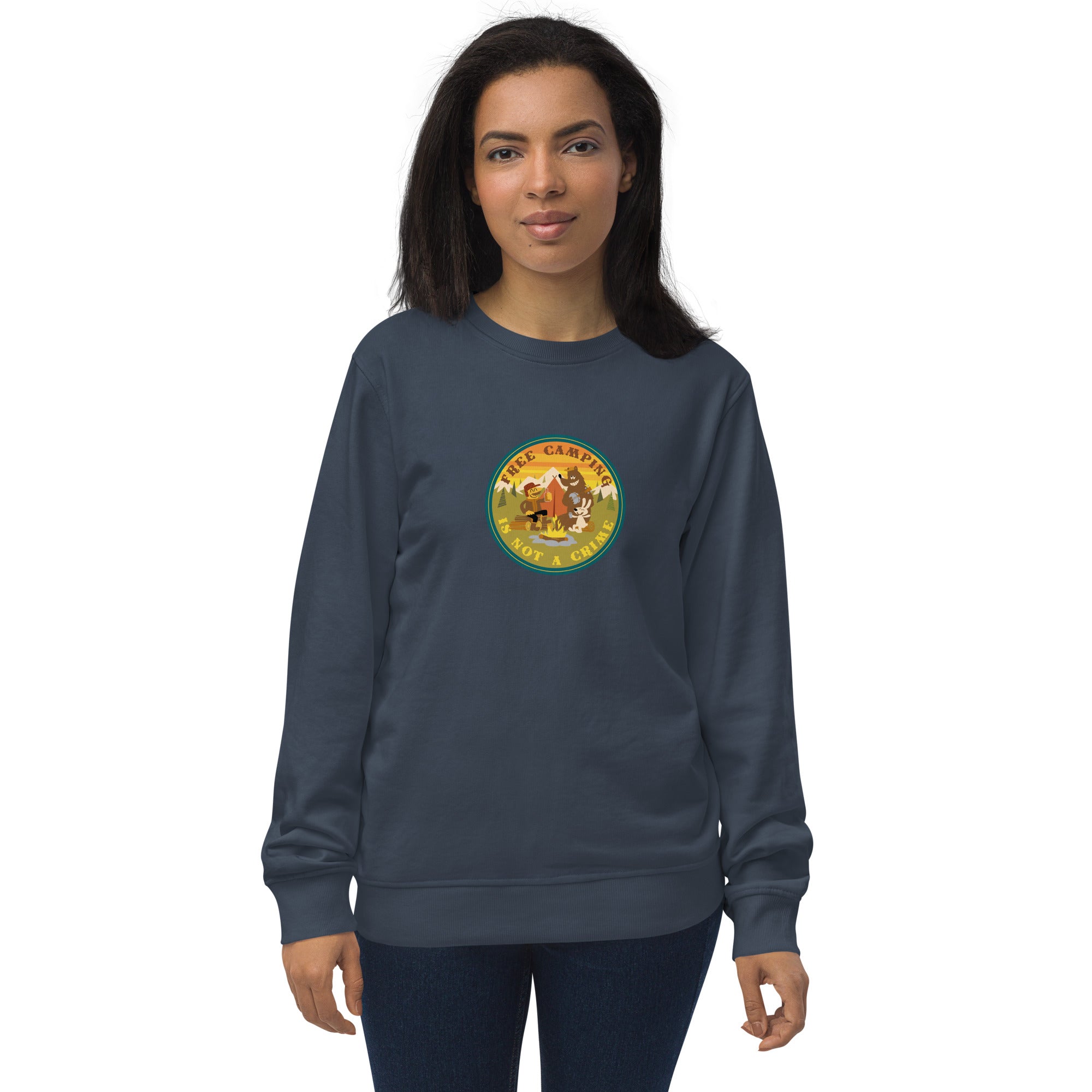 Unisex organic sweatshirt Free camping is not a crime