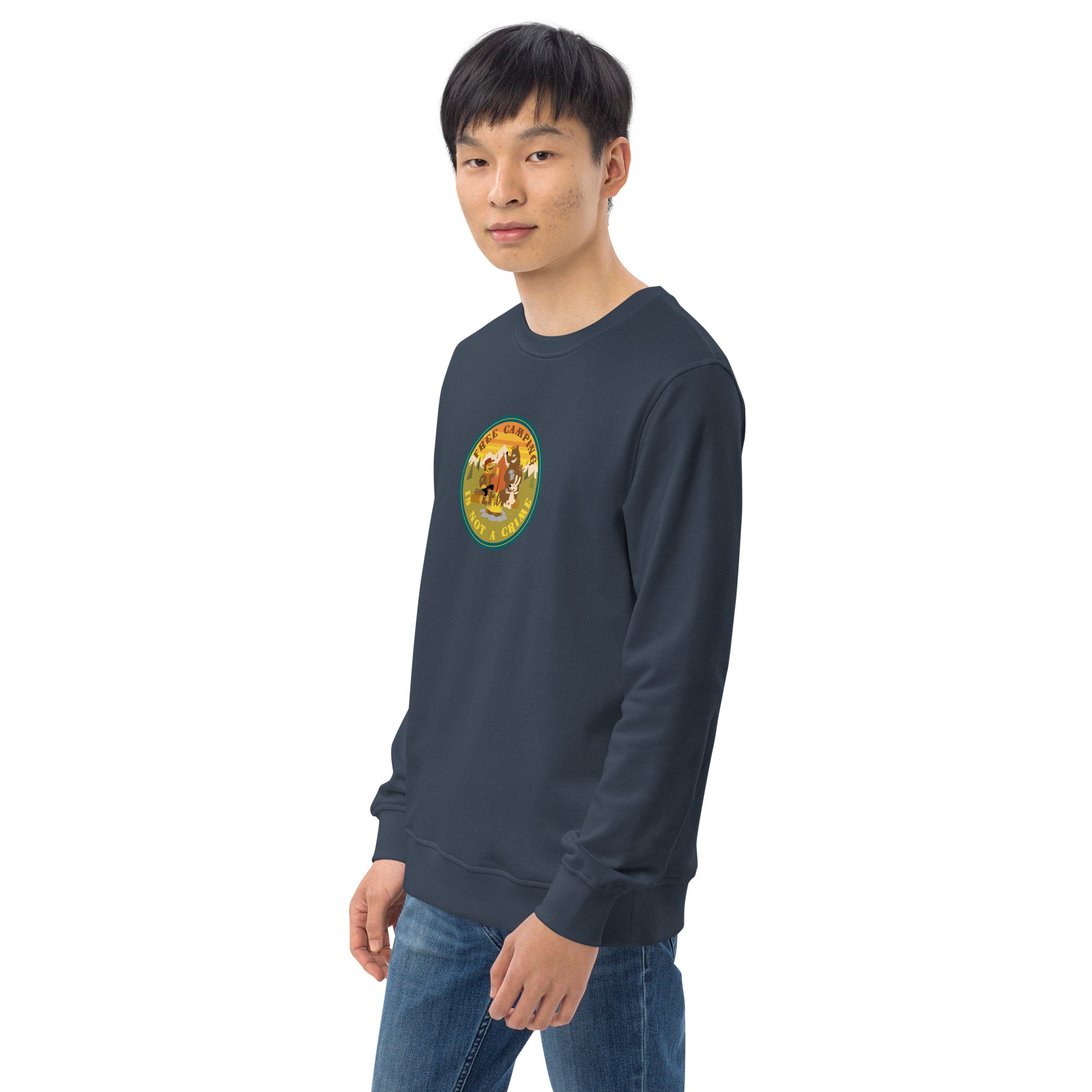 Unisex organic sweatshirt Free camping is not a crime