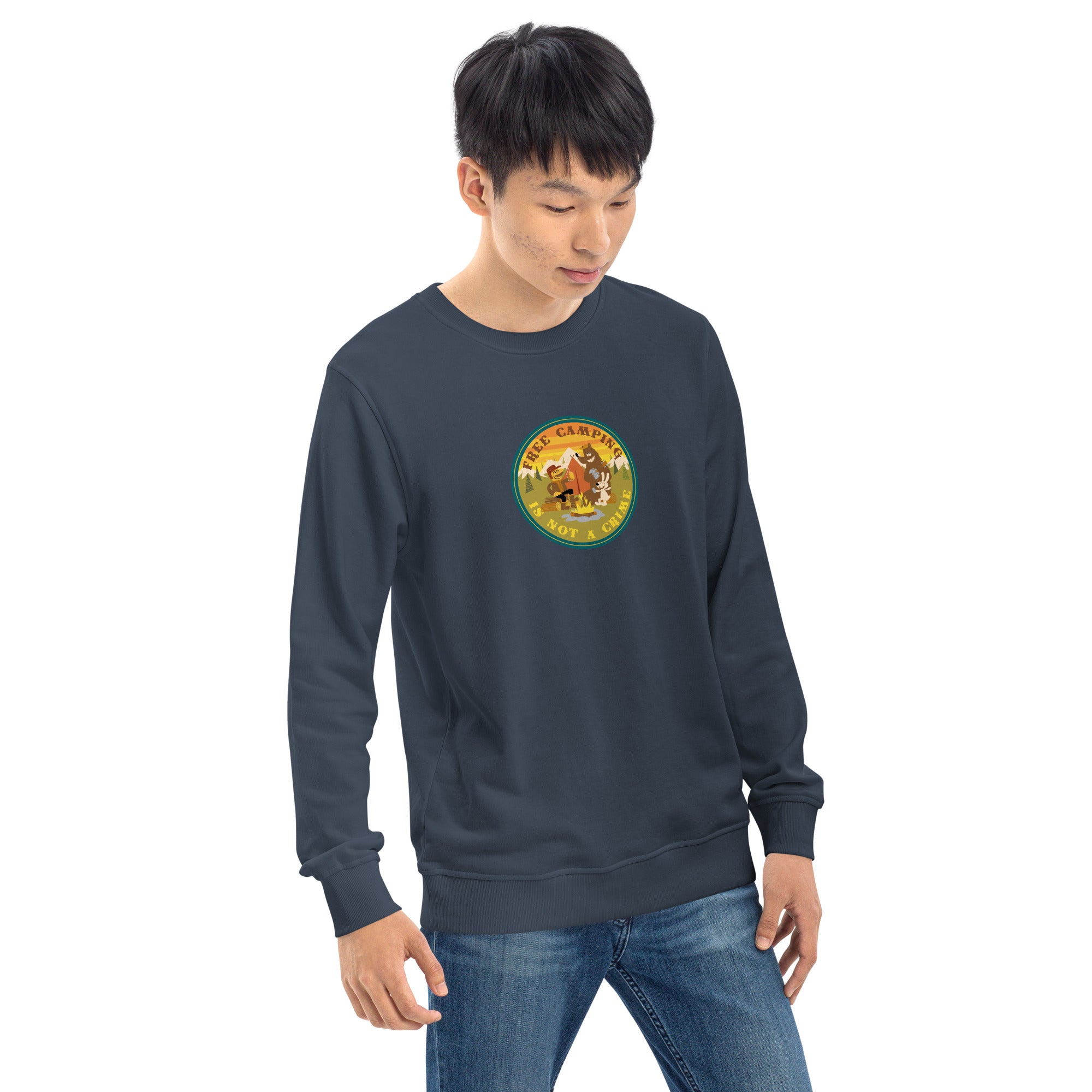 Unisex organic sweatshirt Free camping is not a crime