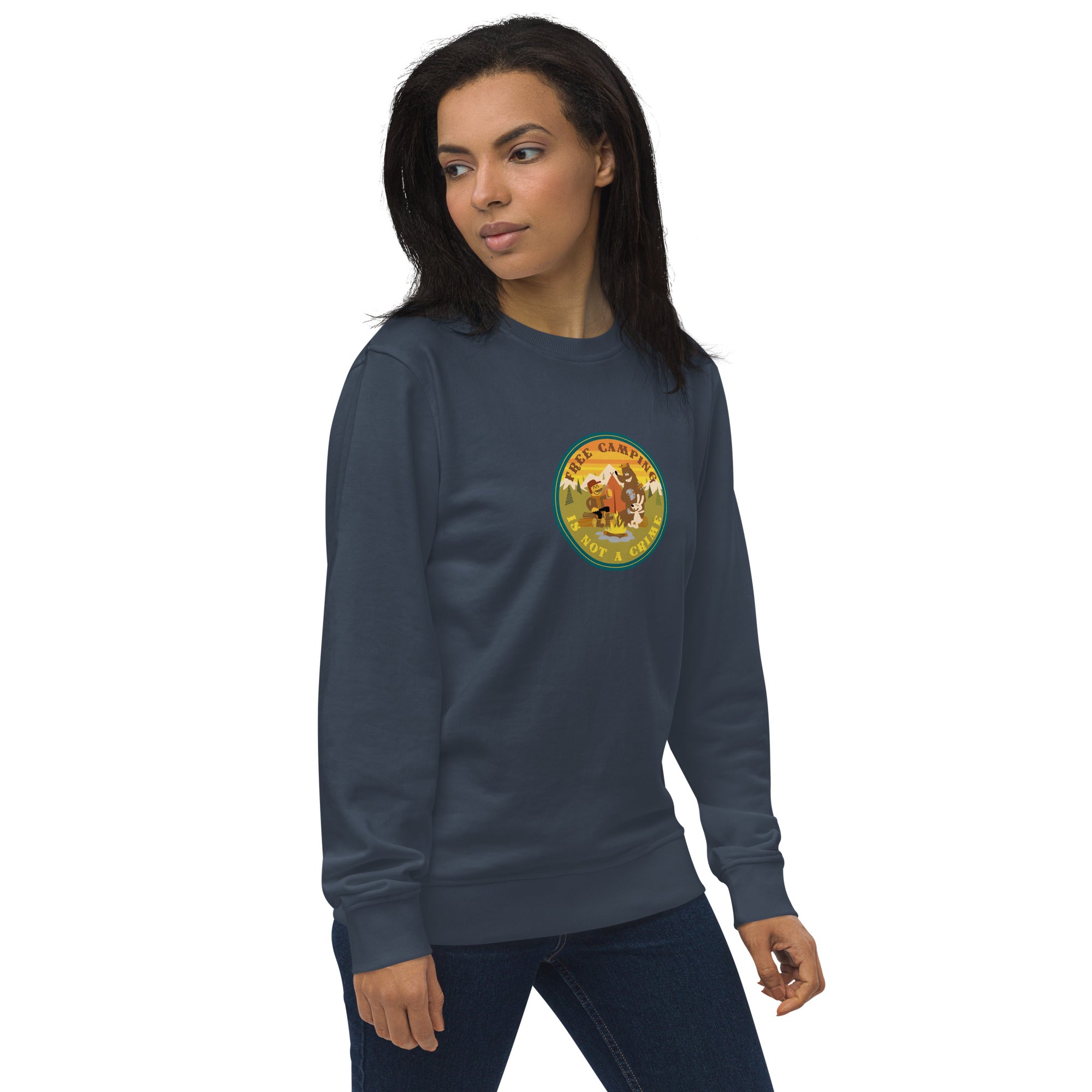 Unisex organic sweatshirt Free camping is not a crime