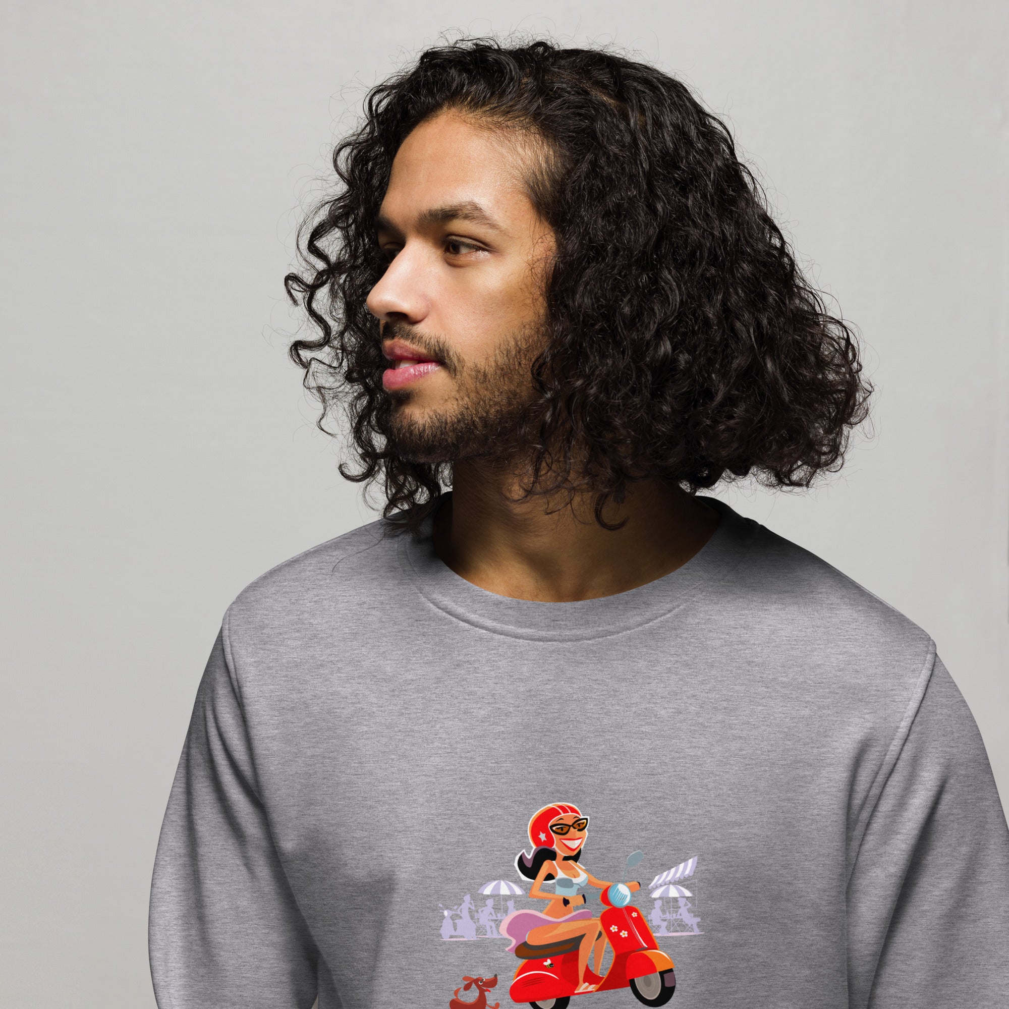 Sweat écologique unisexe Vespa Girl in St Tropez