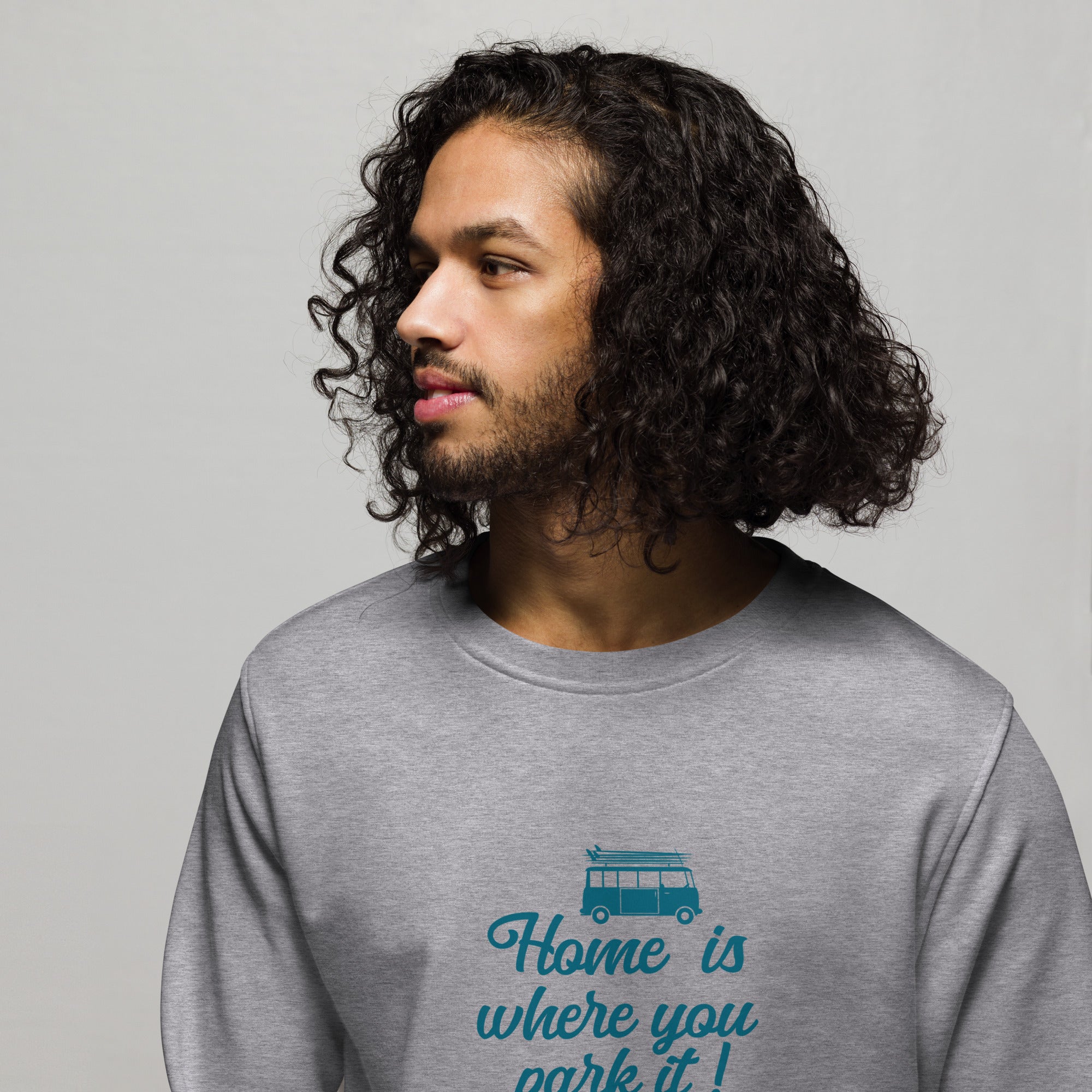 Sweat écologique unisexe Blue Surf Combi Home is where you park it